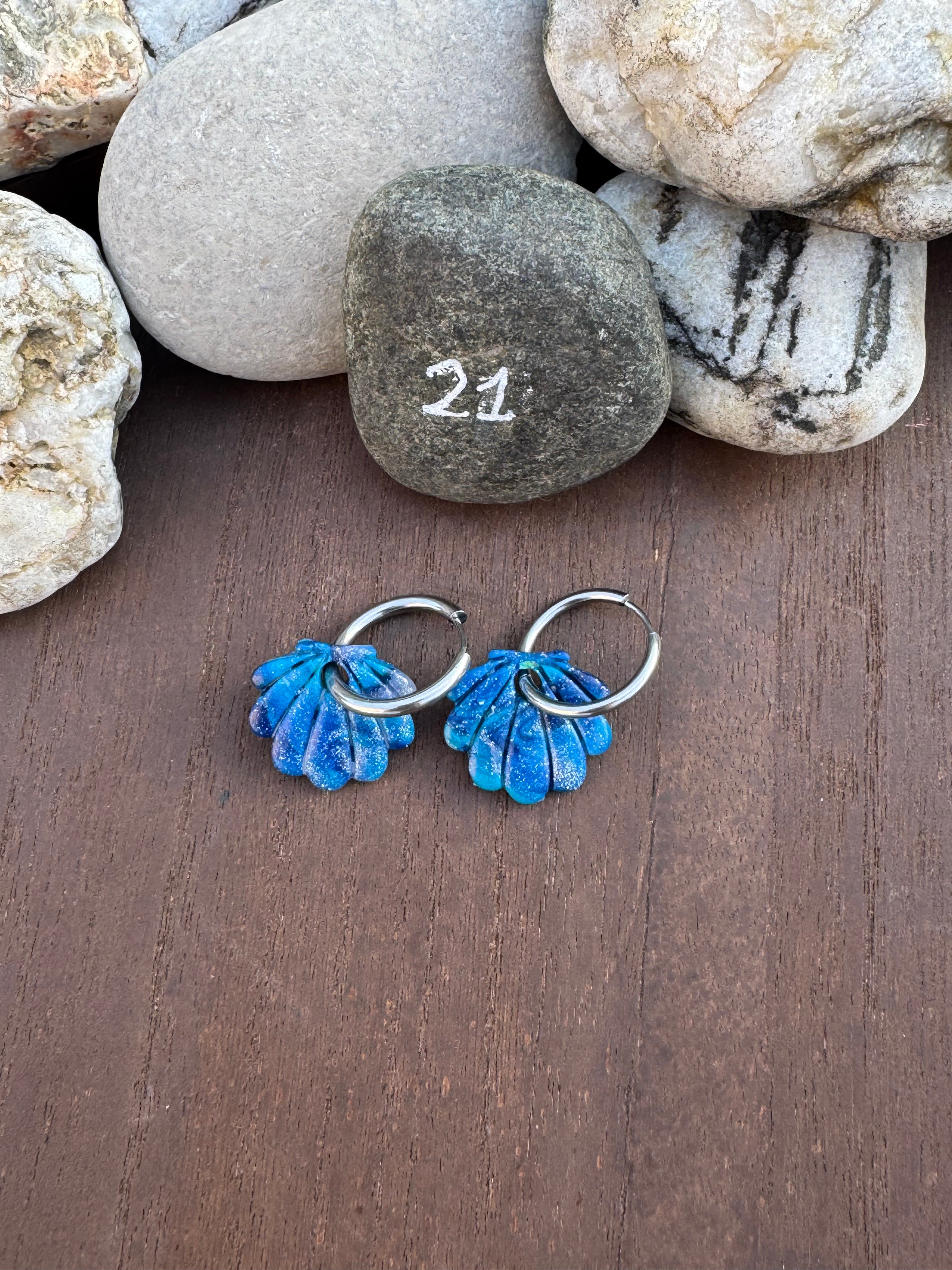 Blue Mood ( pampilles interchangeable avec ou sans créoles)