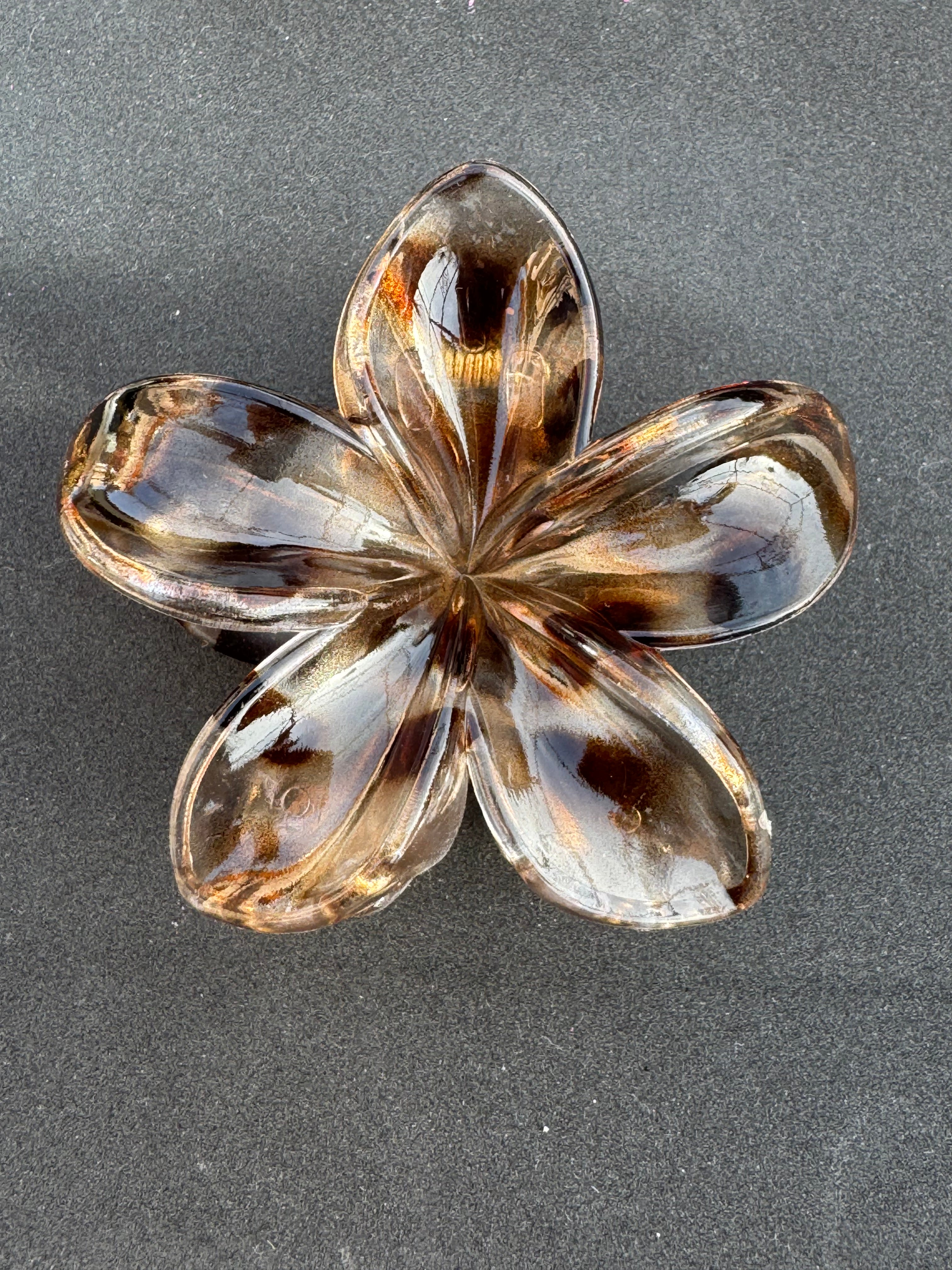 Pince à cheveux fleur strass/ or/argent/marron transparente/rouge