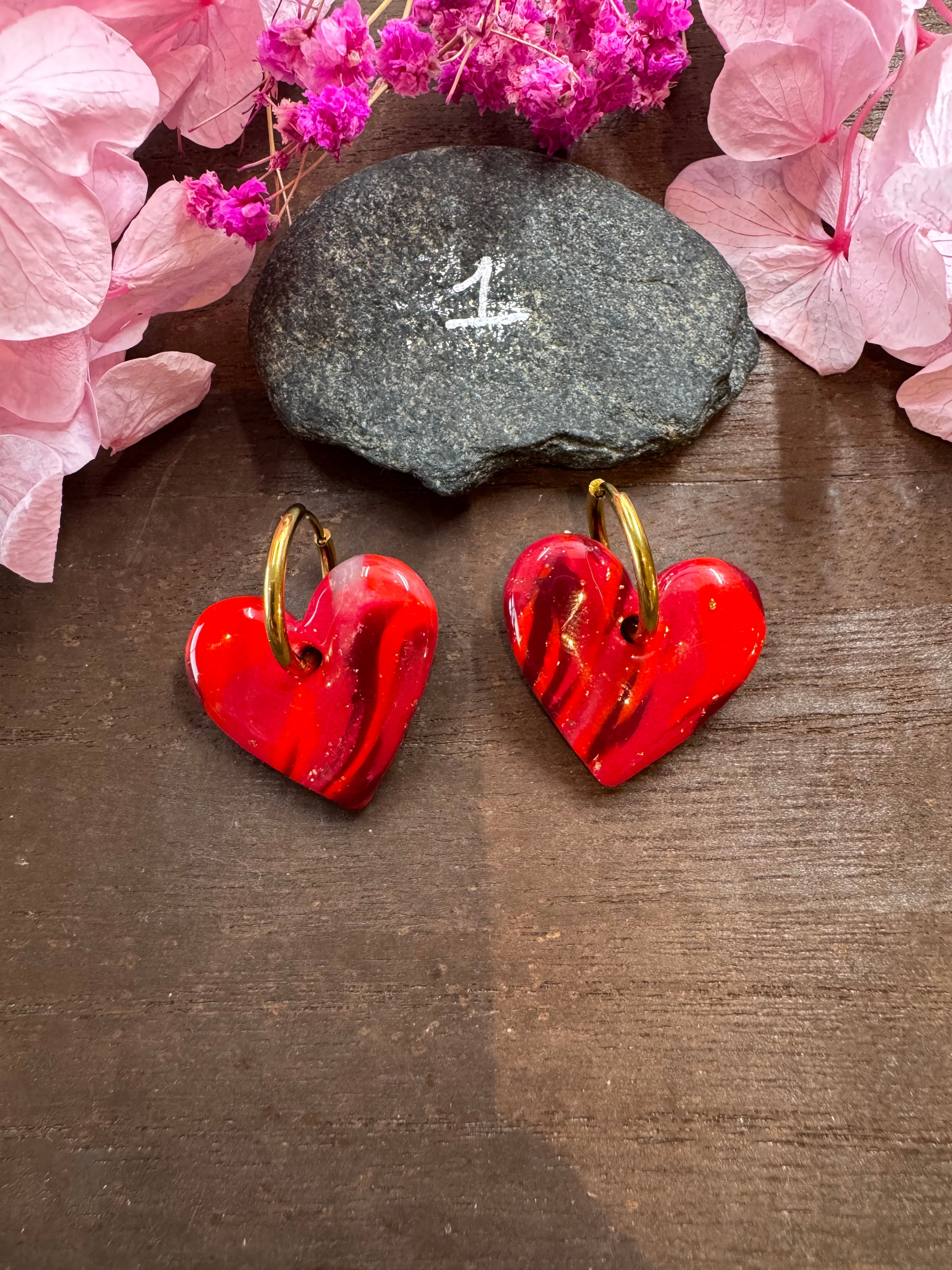 Rouge addict (pampilles interchangeables avec ou sans créoles)