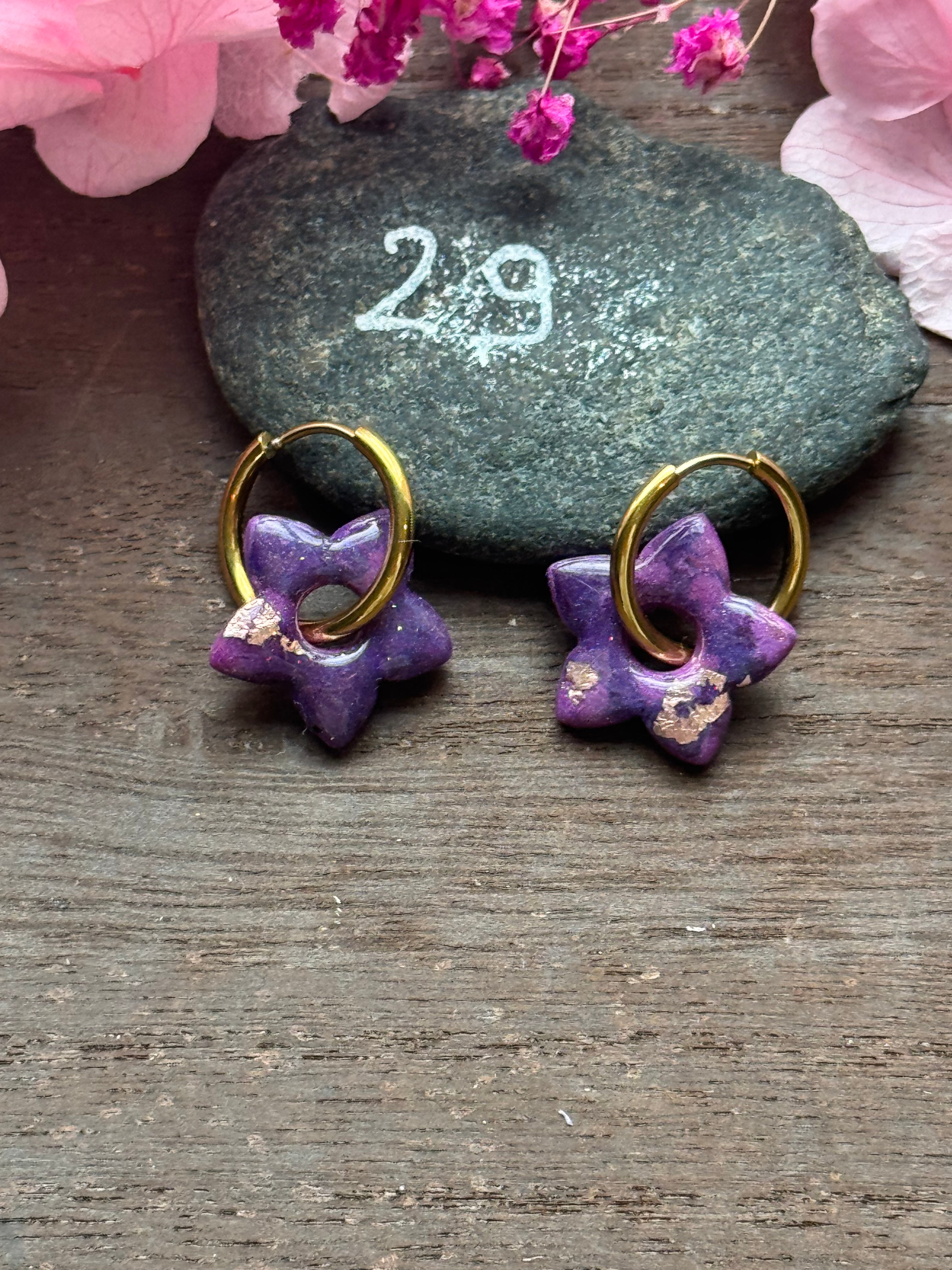 Lilas Sauvage 💜 (pampilles interchangeable avec ou sans créoles)