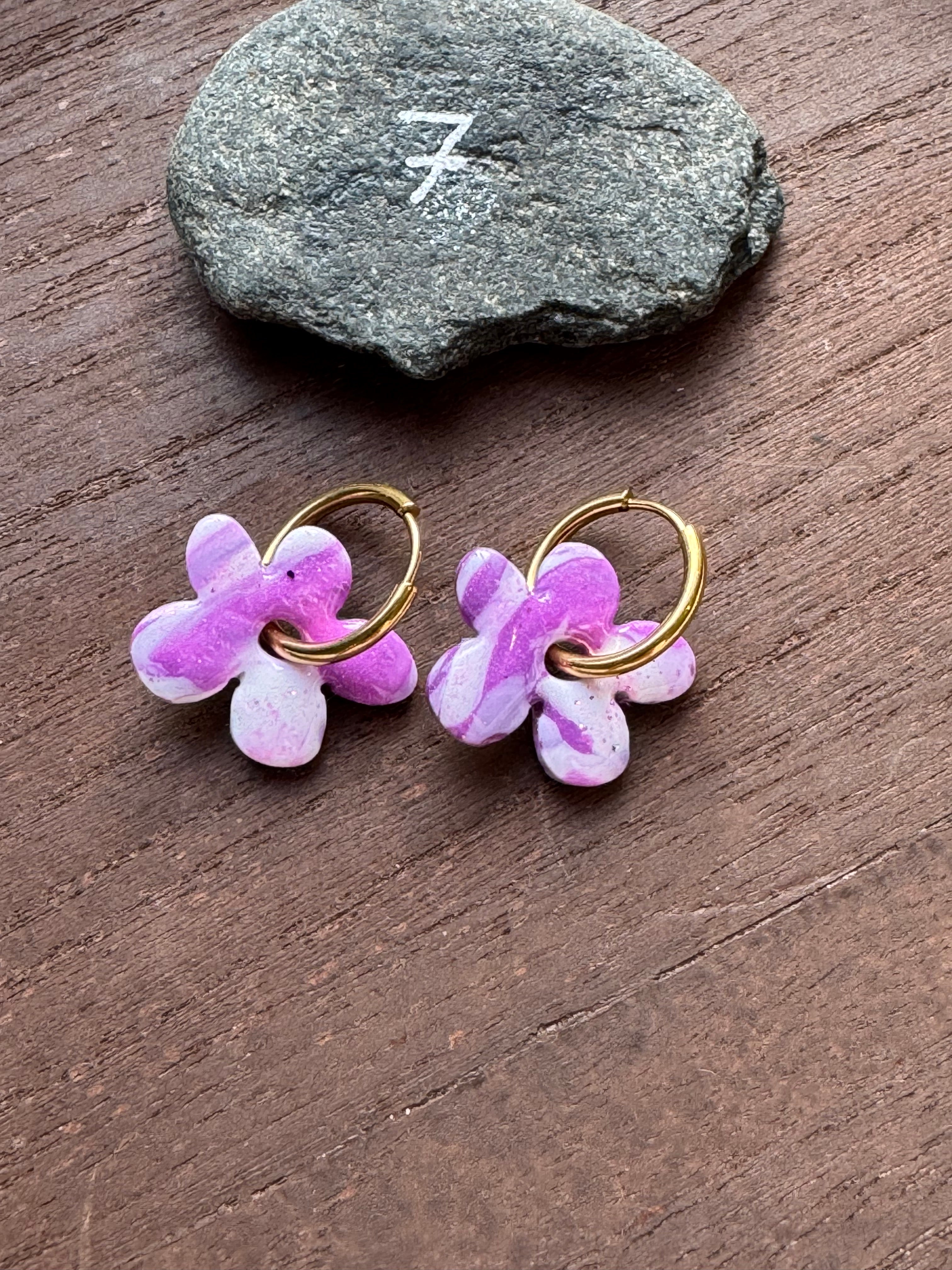 Lilas Sauvage 💜 (pampilles interchangeable avec ou sans créoles)
