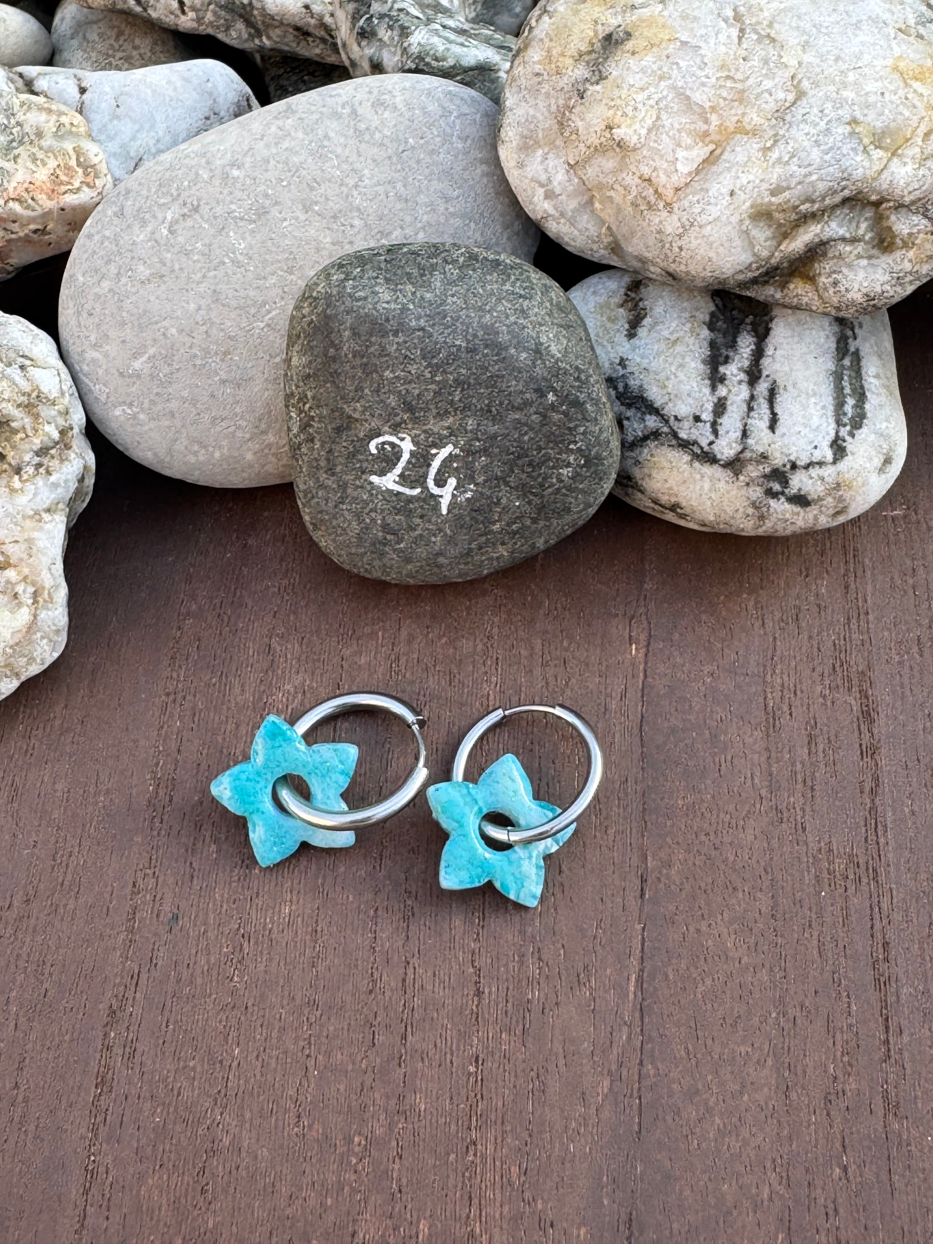 Blue Mood ( pampilles interchangeable avec ou sans créoles)