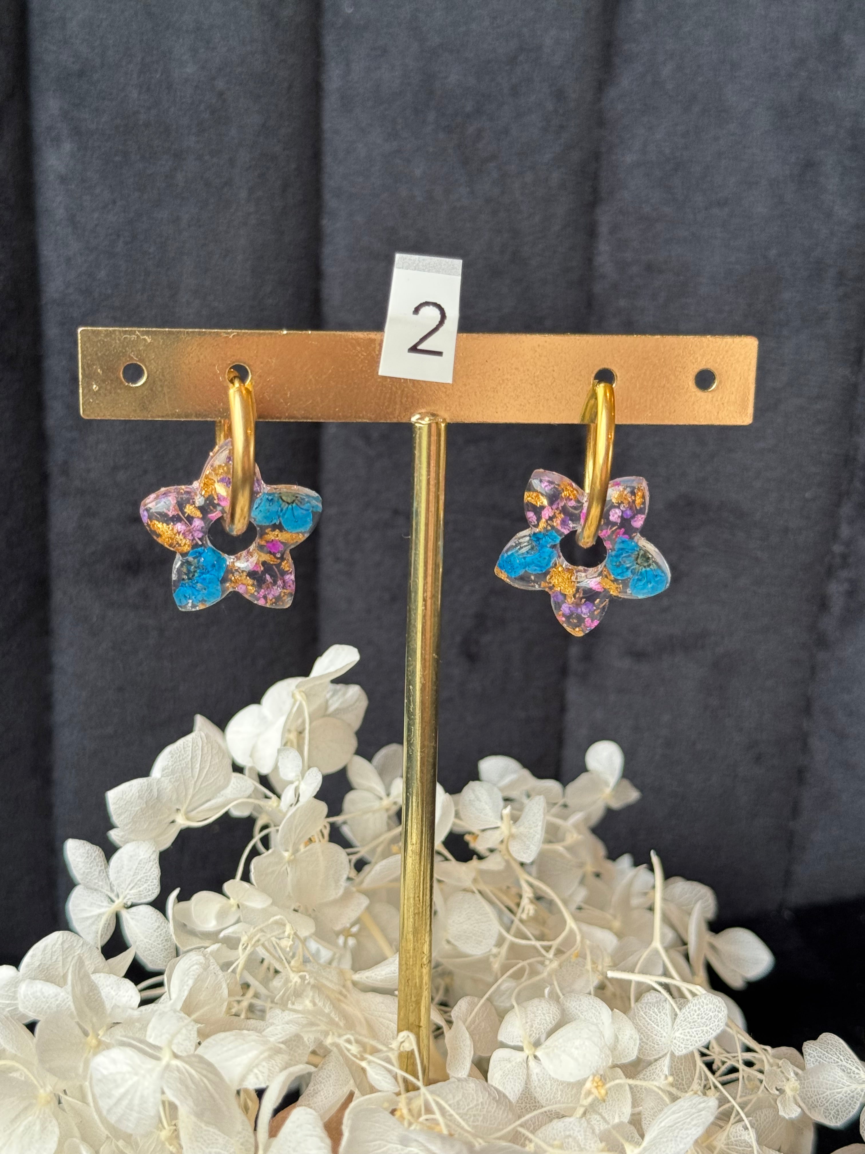 🌼Pampilles interchangeable résine et fleurs séchées🌸 (avec ou sans créoles)