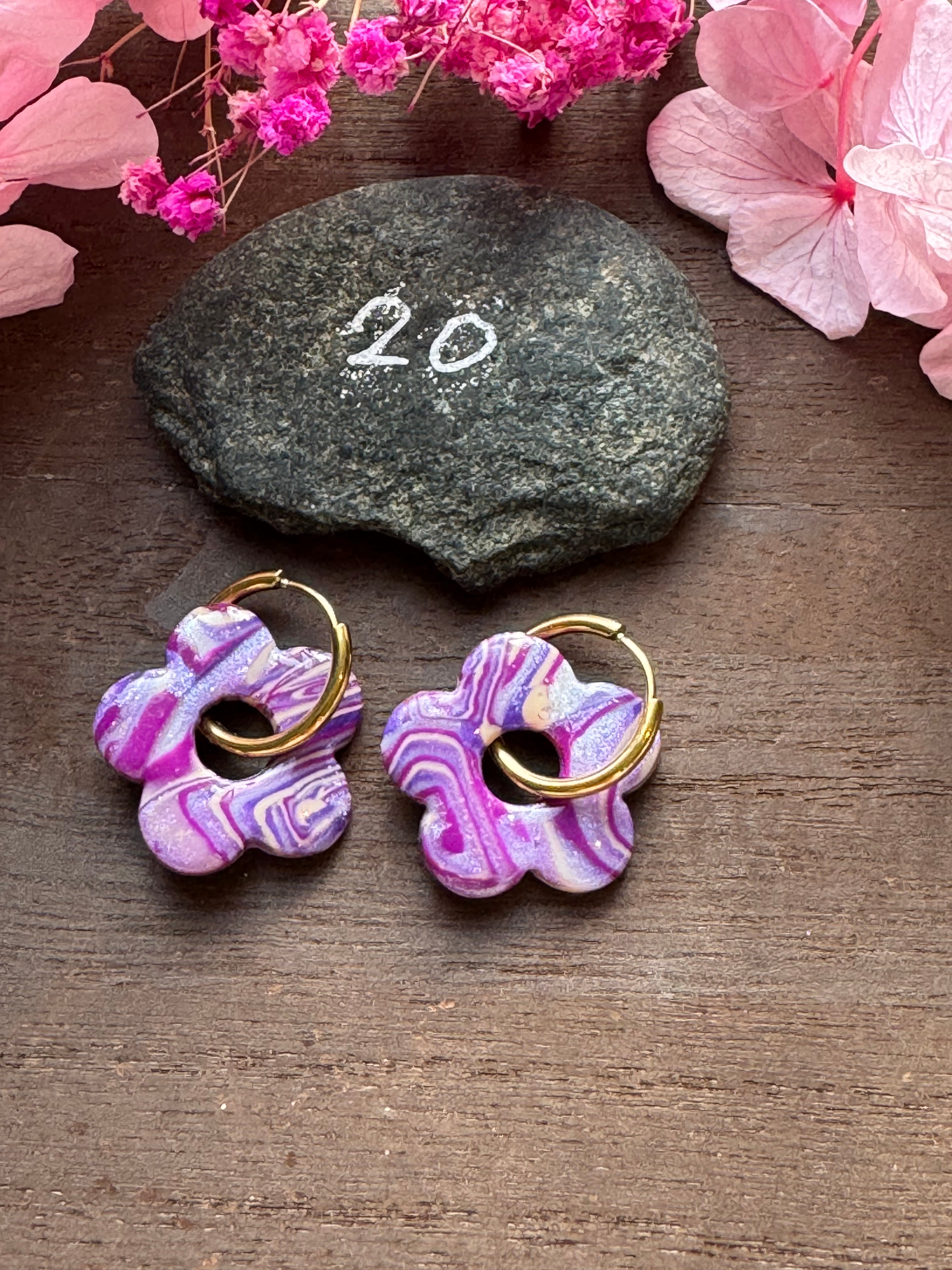 Lilas Sauvage 💜 (pampilles interchangeable avec ou sans créoles)