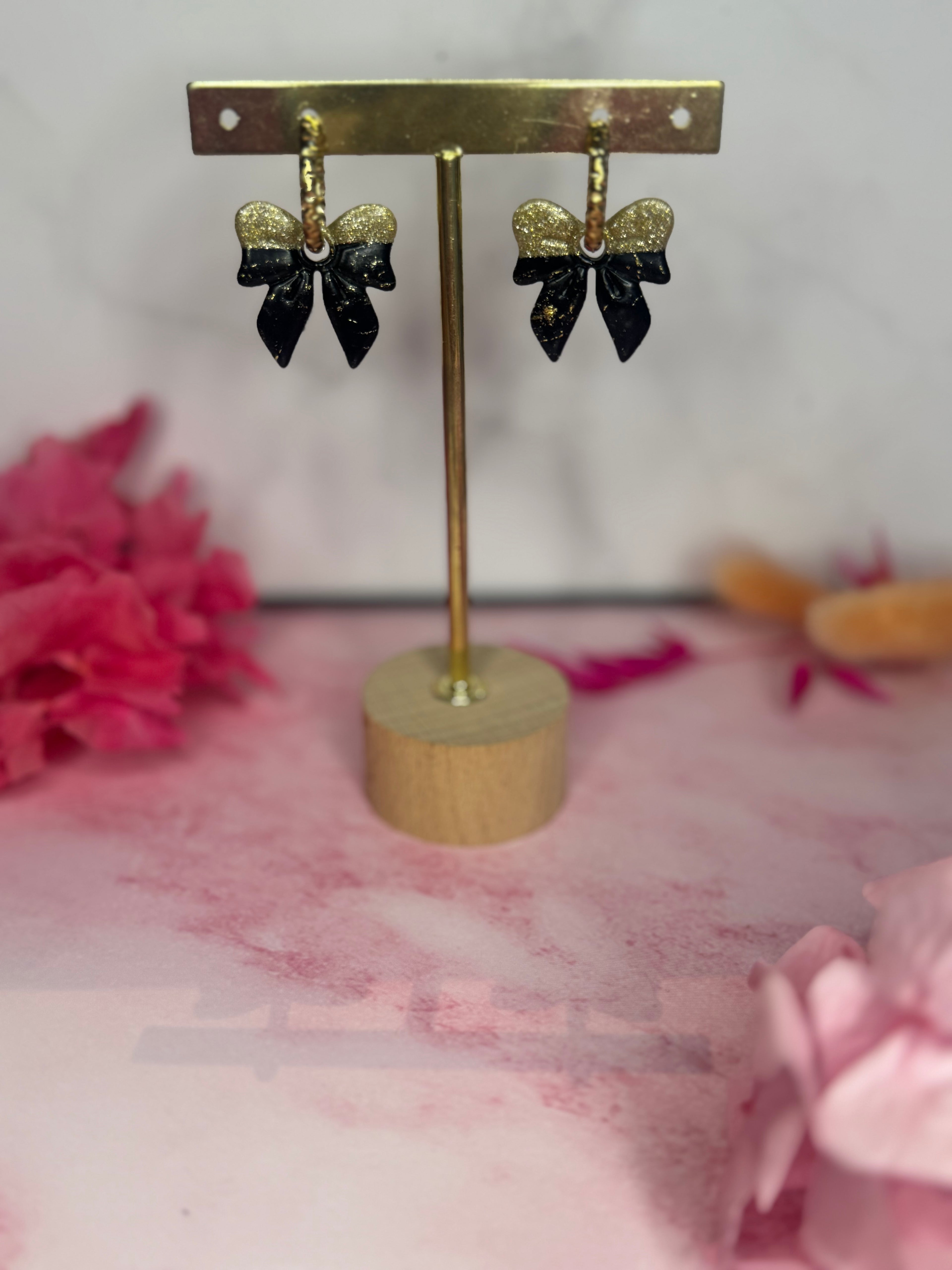 Black & Gold ( pampilles interchangeable avec ou sans créoles)