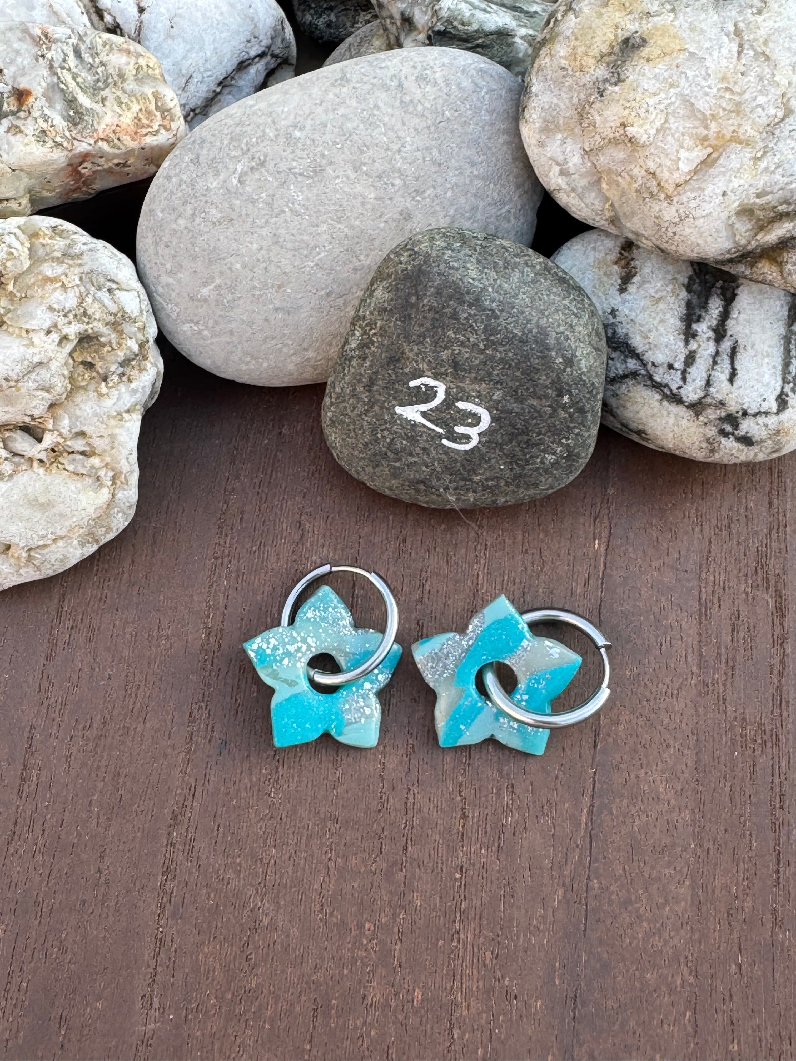 Blue Mood ( pampilles interchangeable avec ou sans créoles)