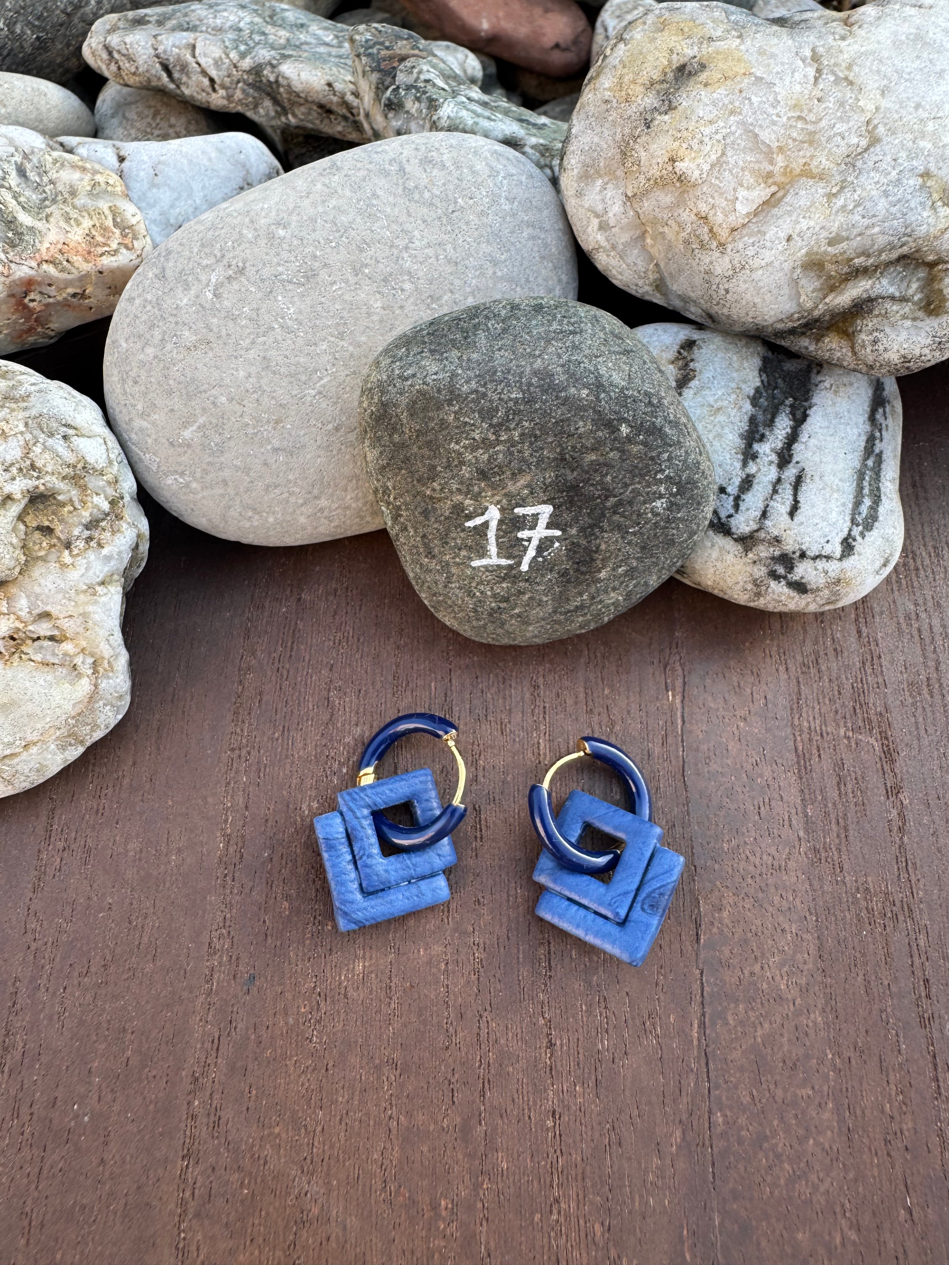 Blue Mood ( pampilles interchangeable avec ou sans créoles)