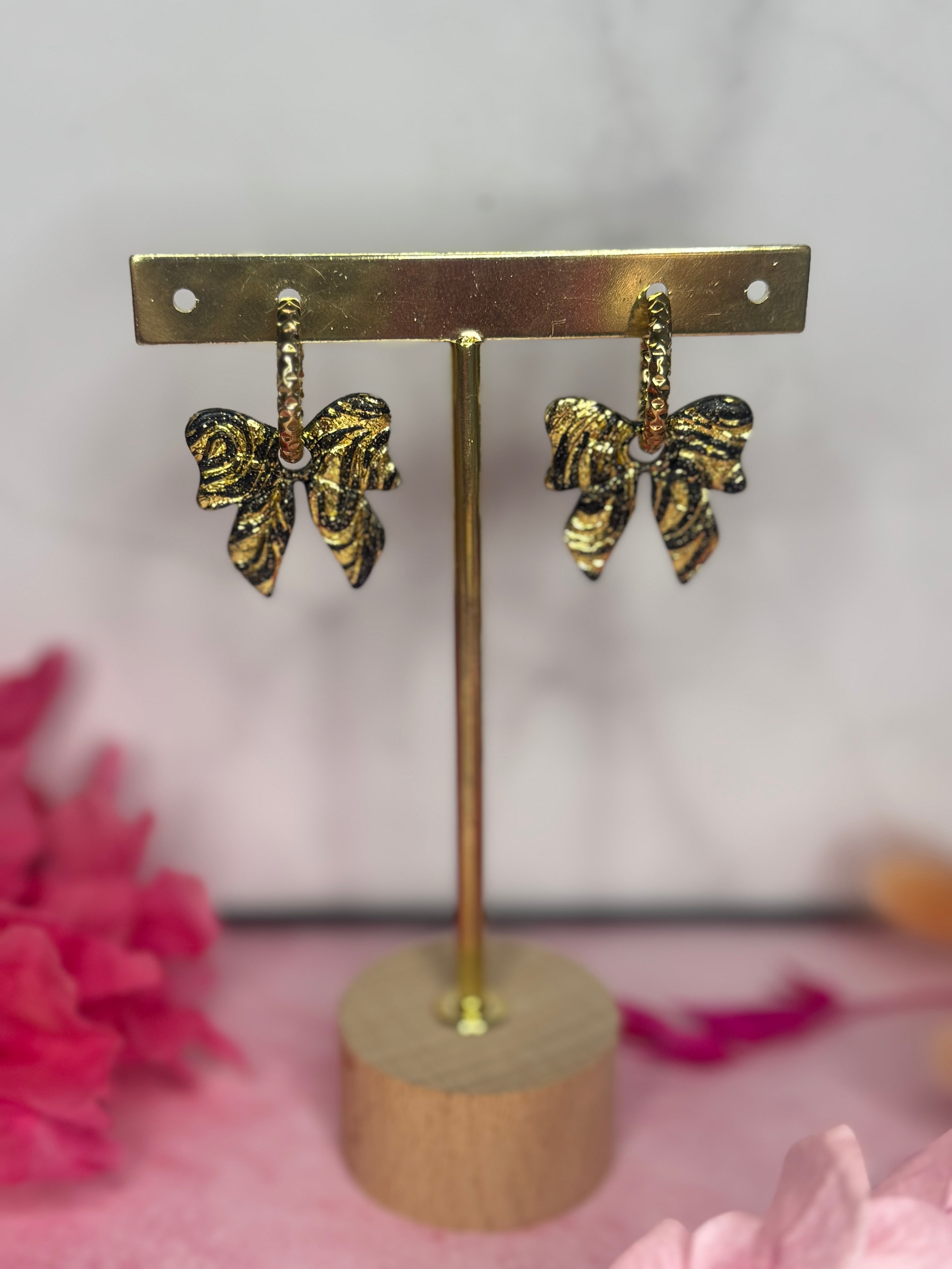 Black & Gold ( pampilles interchangeable avec ou sans créoles)