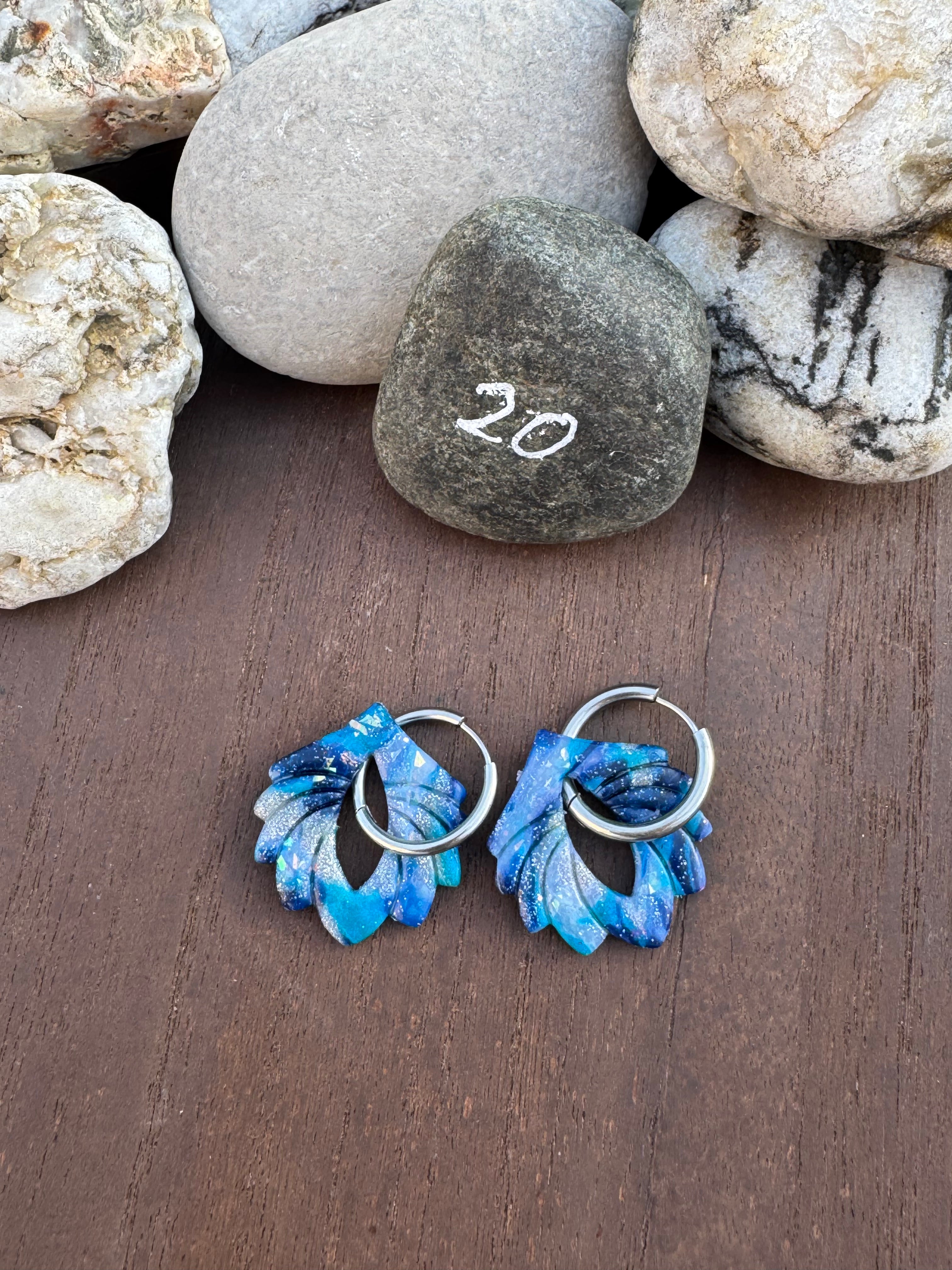 Blue Mood ( pampilles interchangeable avec ou sans créoles)