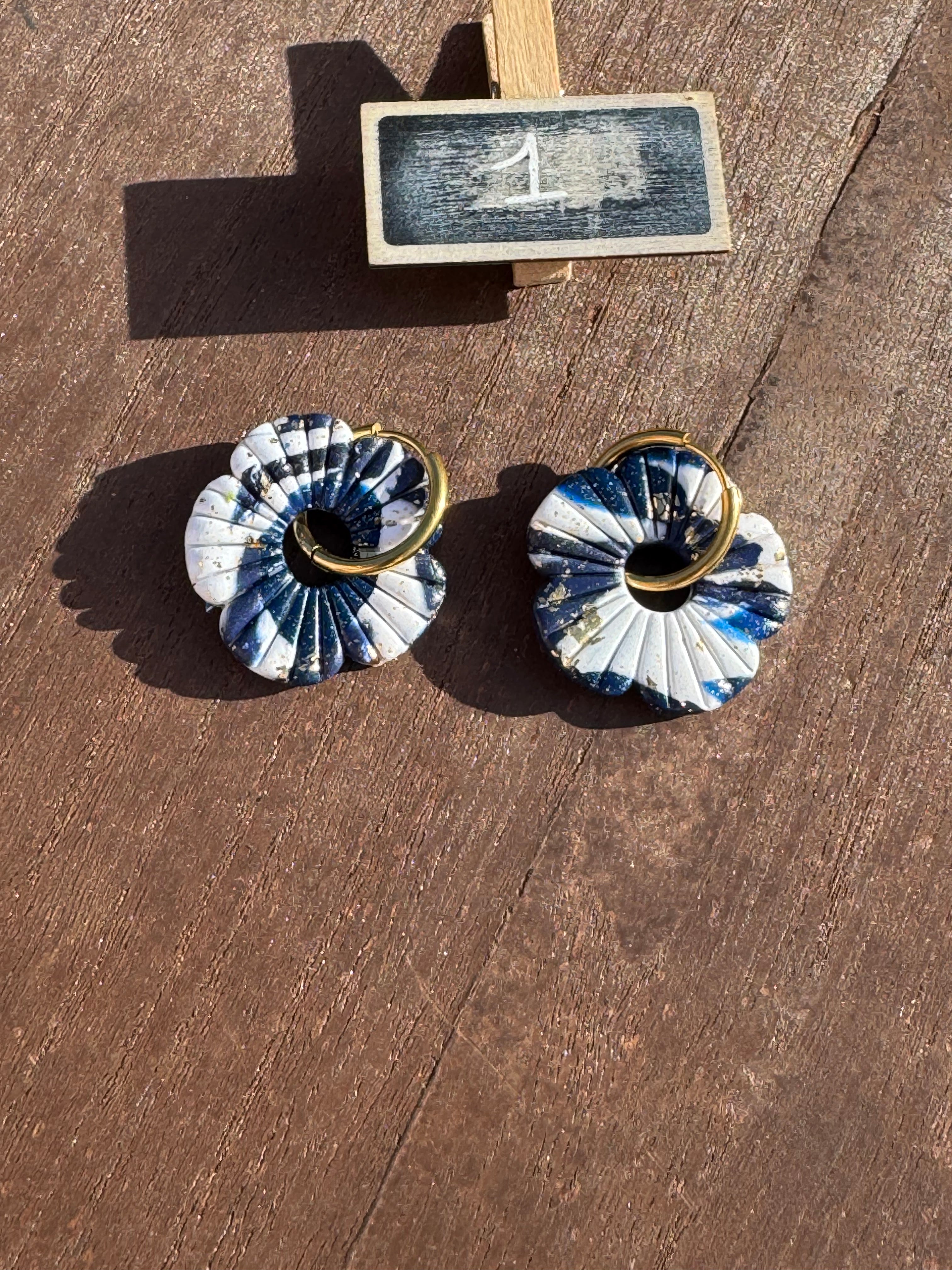 Blue Mood ( pampilles interchangeable avec ou sans créoles)