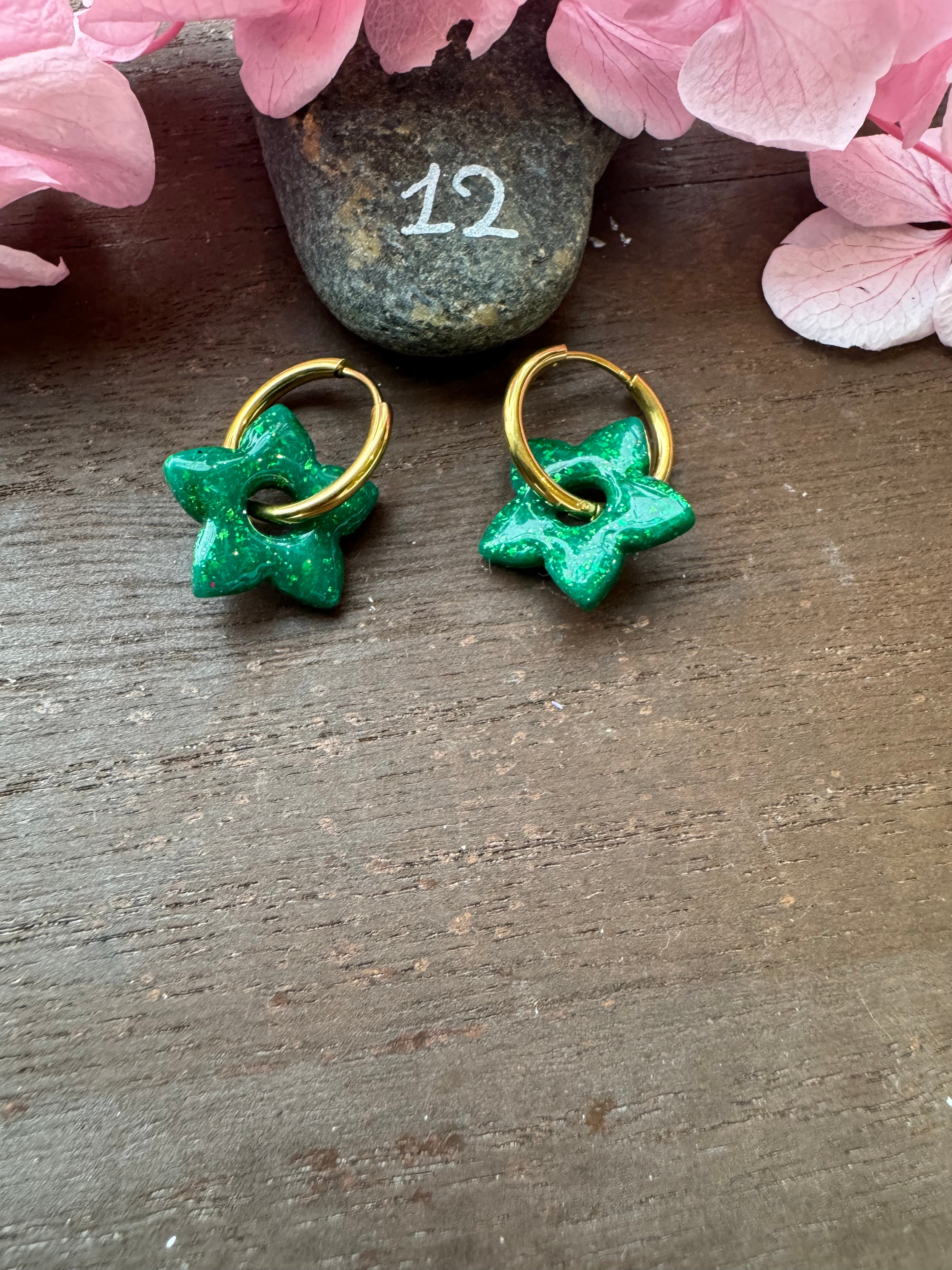 🌿Green Spirit (pampilles interchangeables avec ou sans créoles)