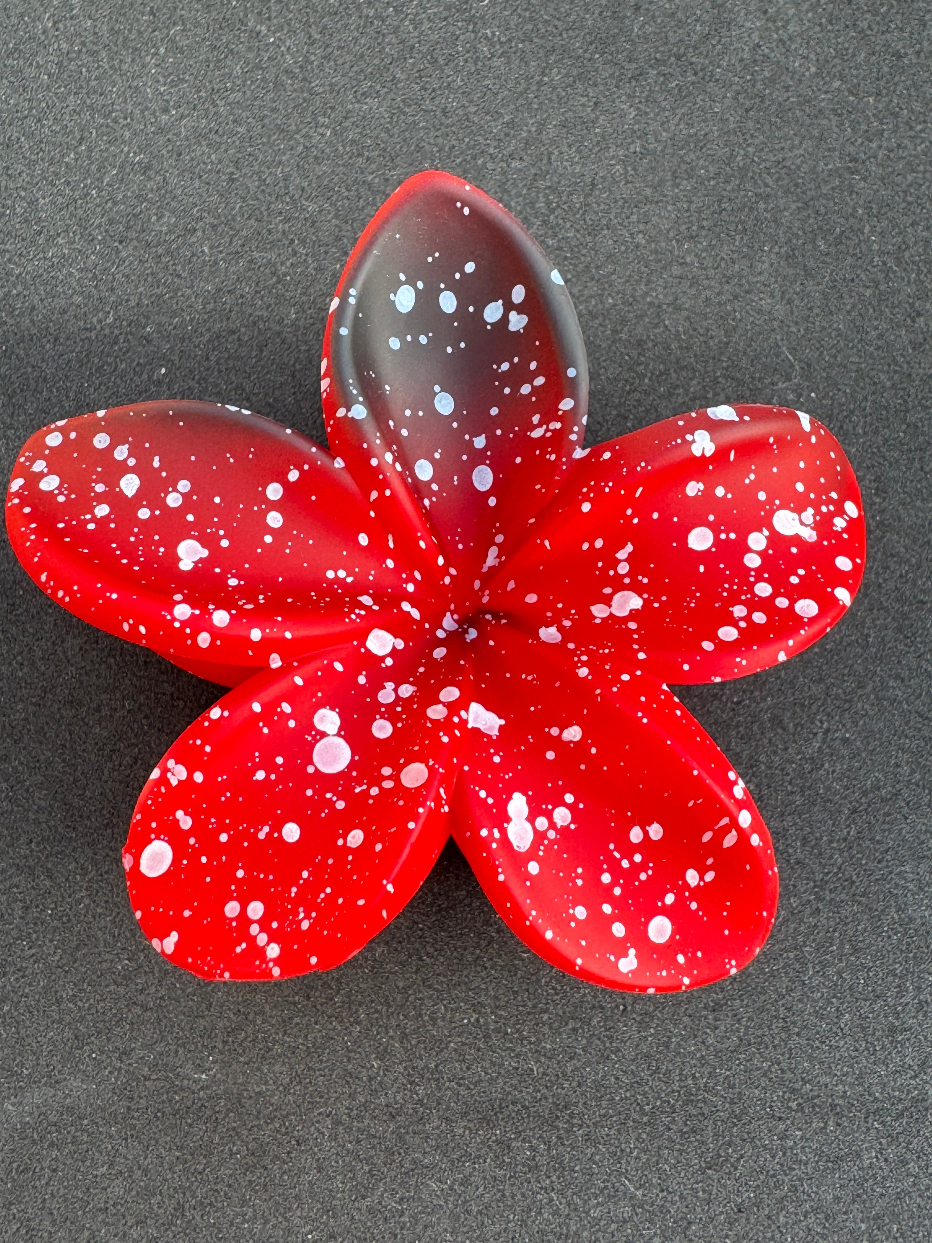 Pince à cheveux fleur strass/ or/argent/marron transparente/rouge