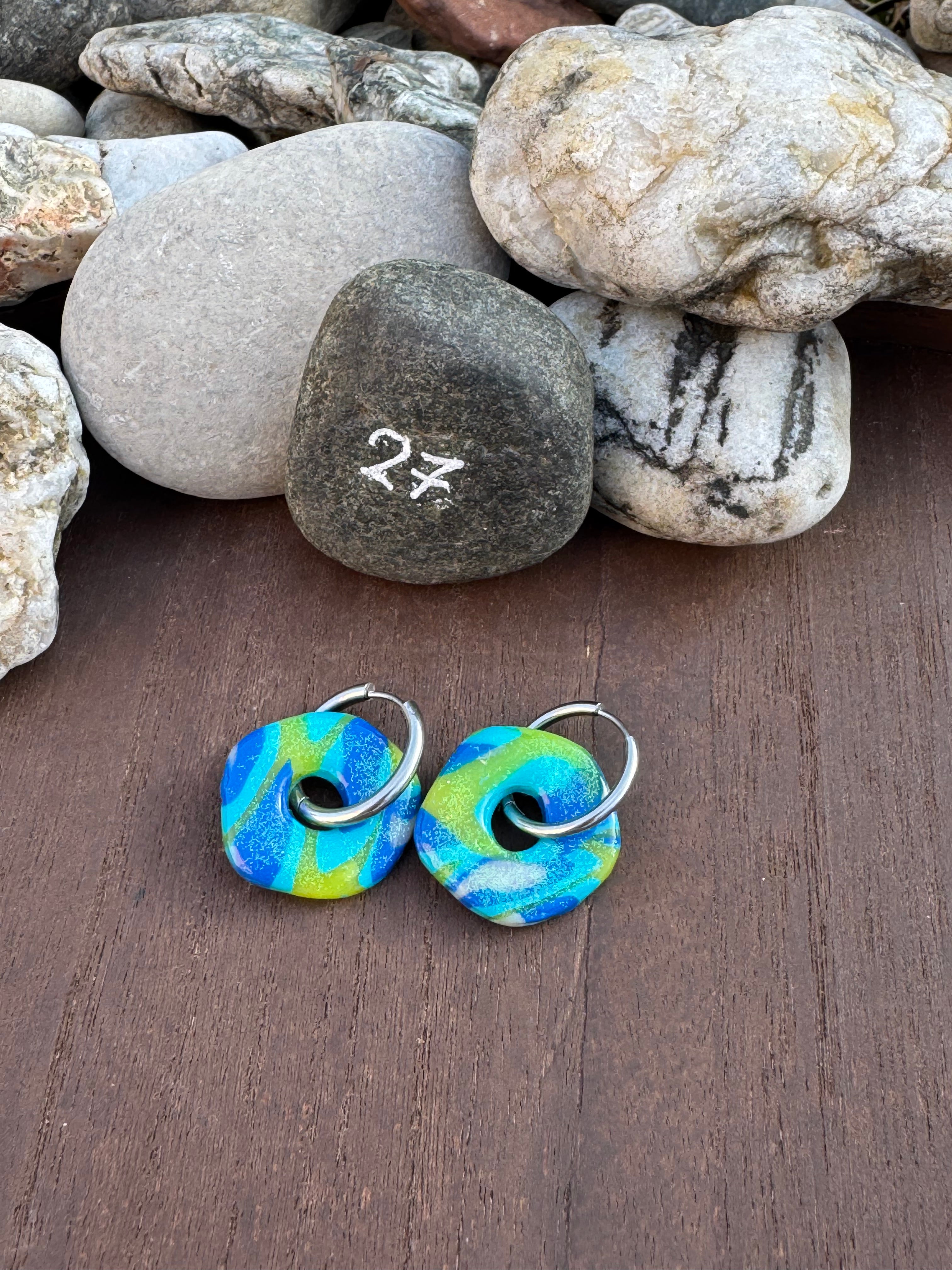 Blue Mood ( pampilles interchangeable avec ou sans créoles)