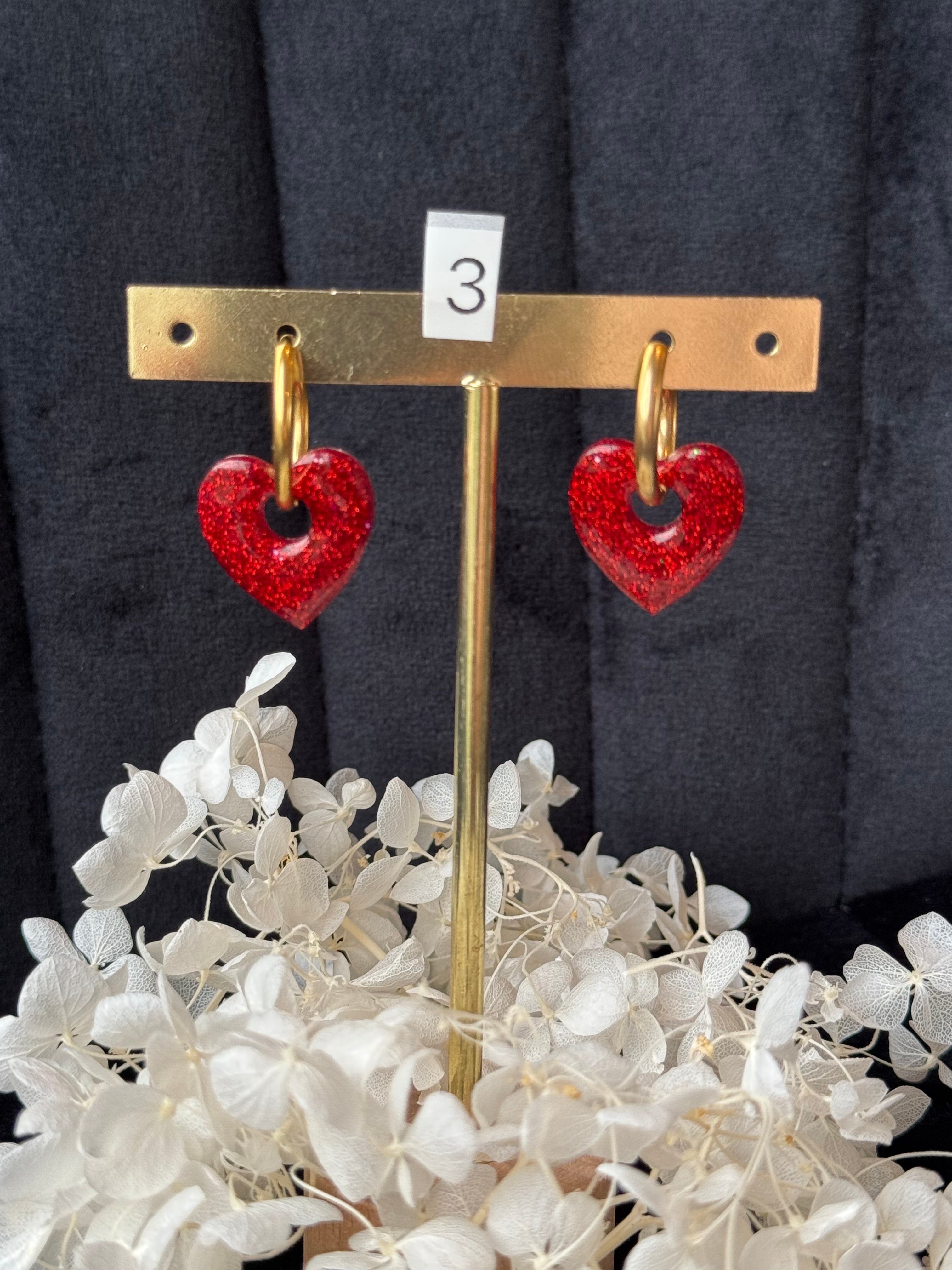 ❤️ pampilles interchangeable coeur résine (avec ou sans créoles)