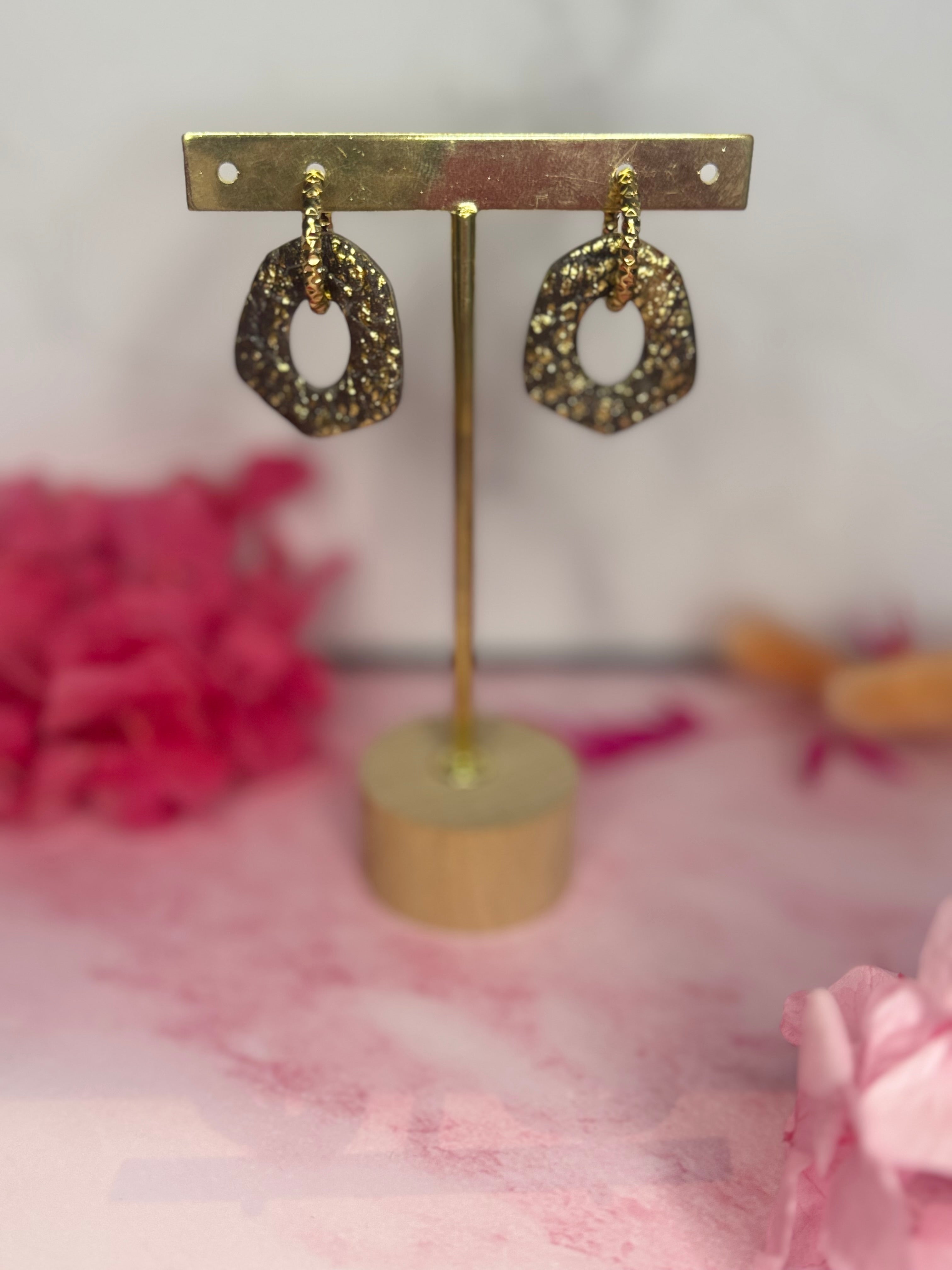 Éclat de terre 🍂 *nuance marron*( pampilles interchangeable avec ou sans créoles)