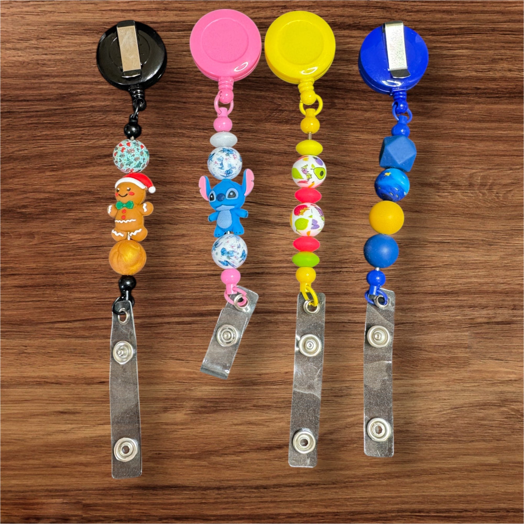 Porte -badge stitch/fruit/bleu/noel