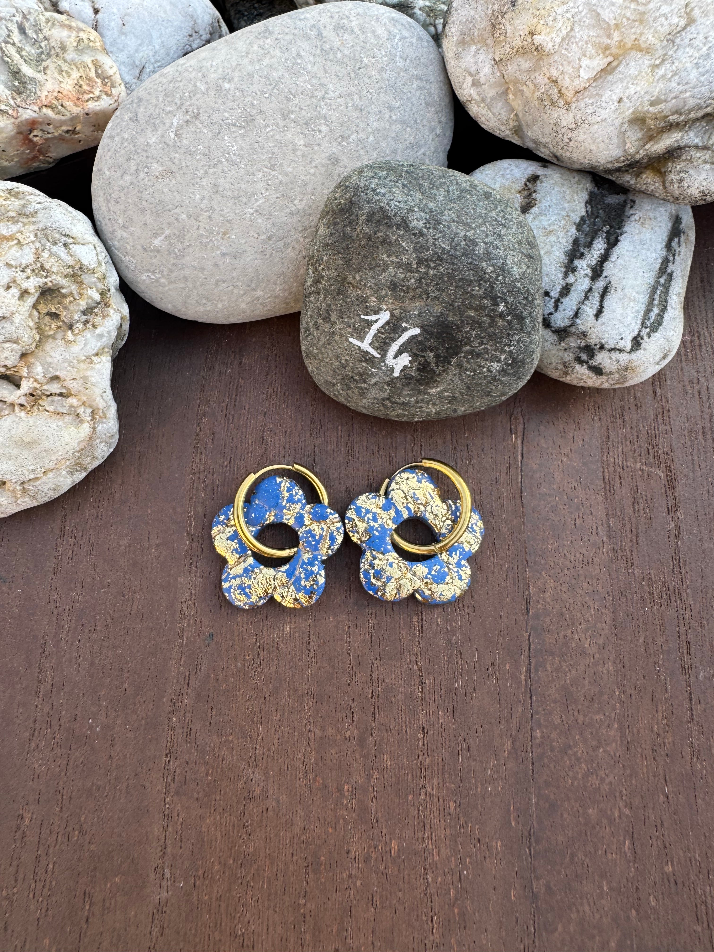 Blue Mood ( pampilles interchangeable avec ou sans créoles)