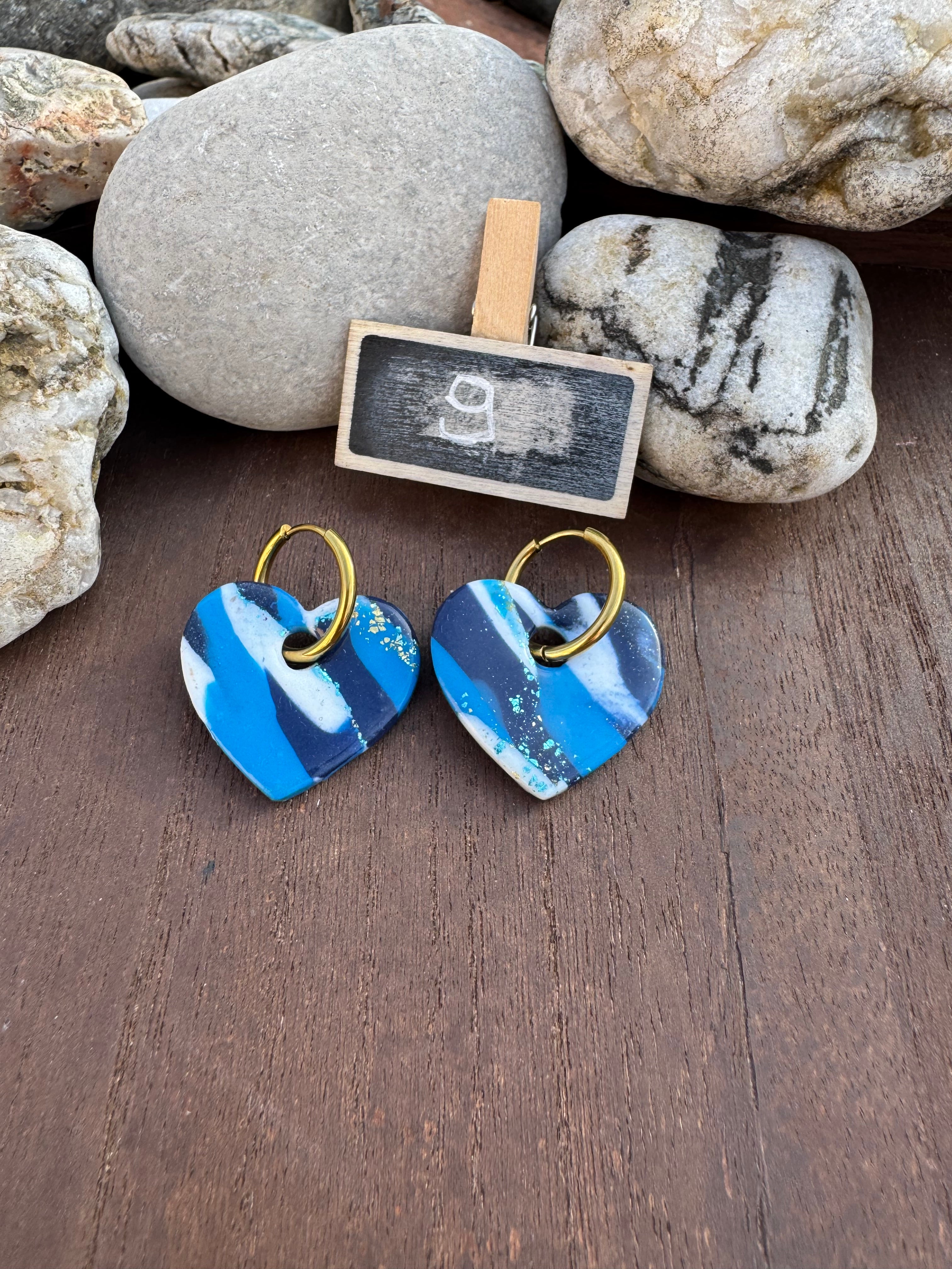 Blue Mood ( pampilles interchangeable avec ou sans créoles)