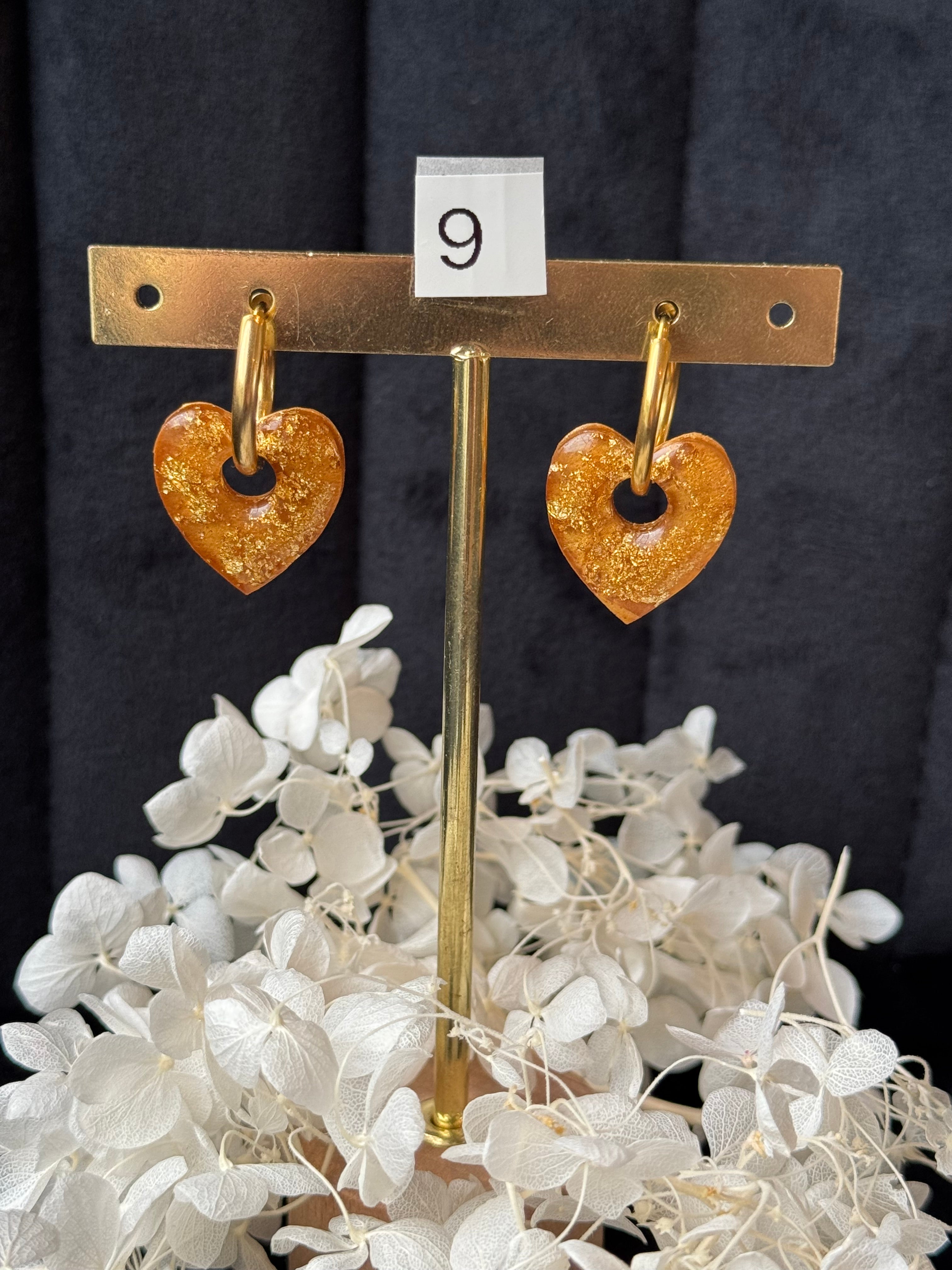 ❤️ pampilles interchangeable coeur résine (avec ou sans créoles)