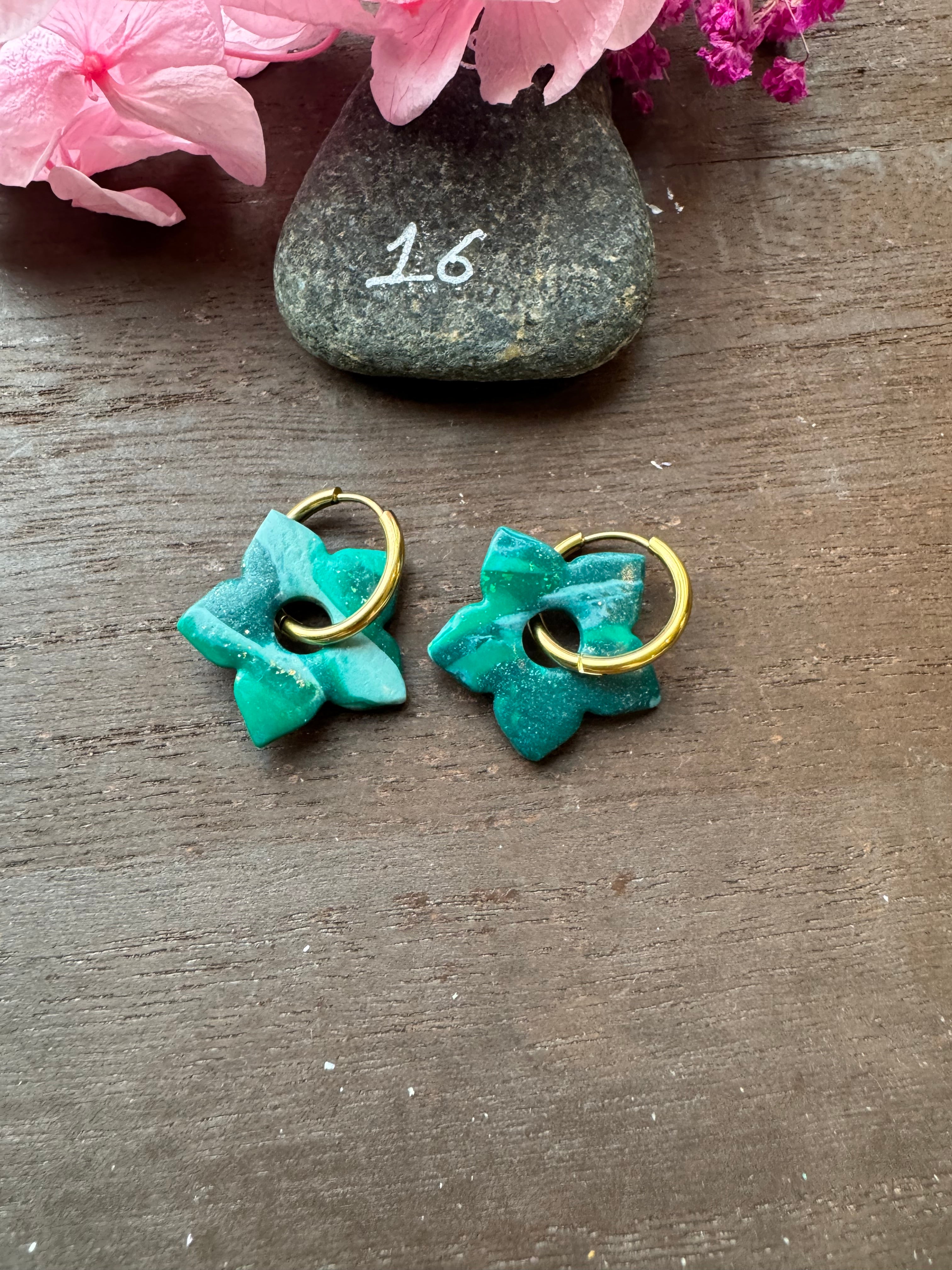 🌿Green Spirit (pampilles interchangeables avec ou sans créoles)