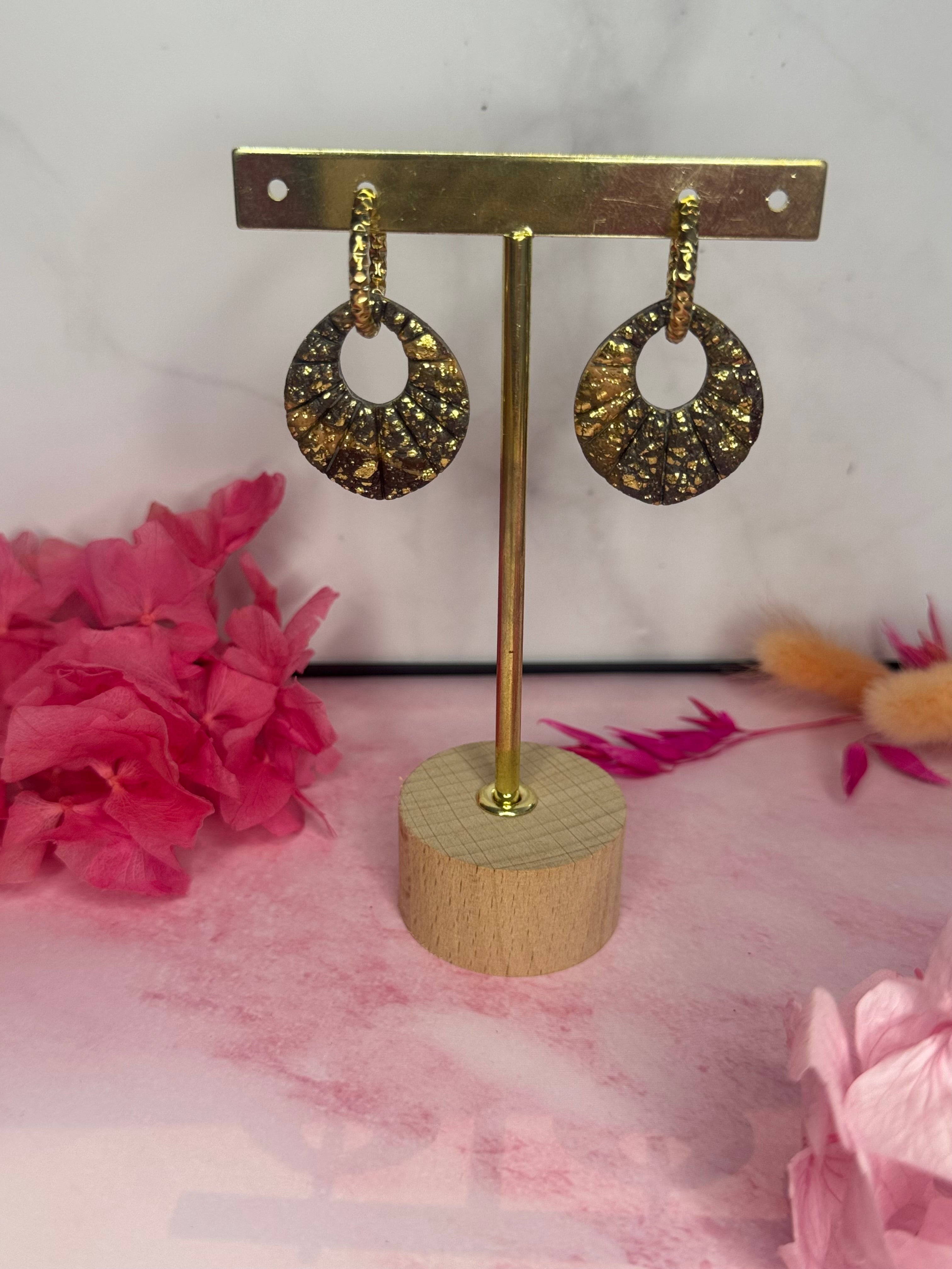 Éclat de terre 🍂 *nuance marron*( pampilles interchangeable avec ou sans créoles)