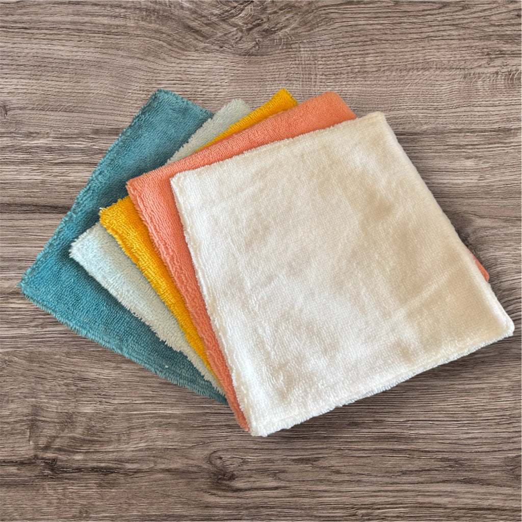 Mini serviettes visage en éponge bambou et coton