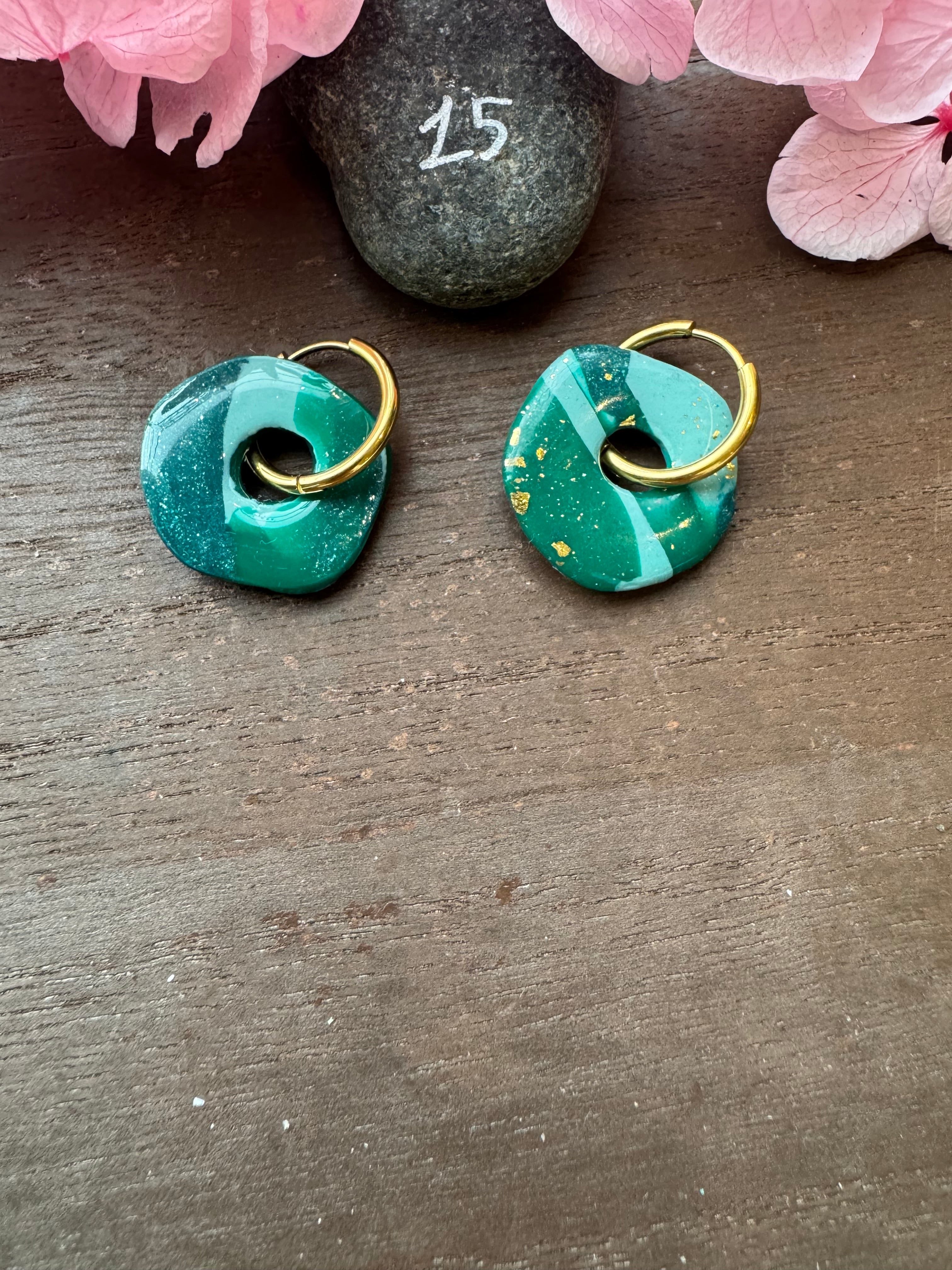 🌿Green Spirit (pampilles interchangeables avec ou sans créoles)