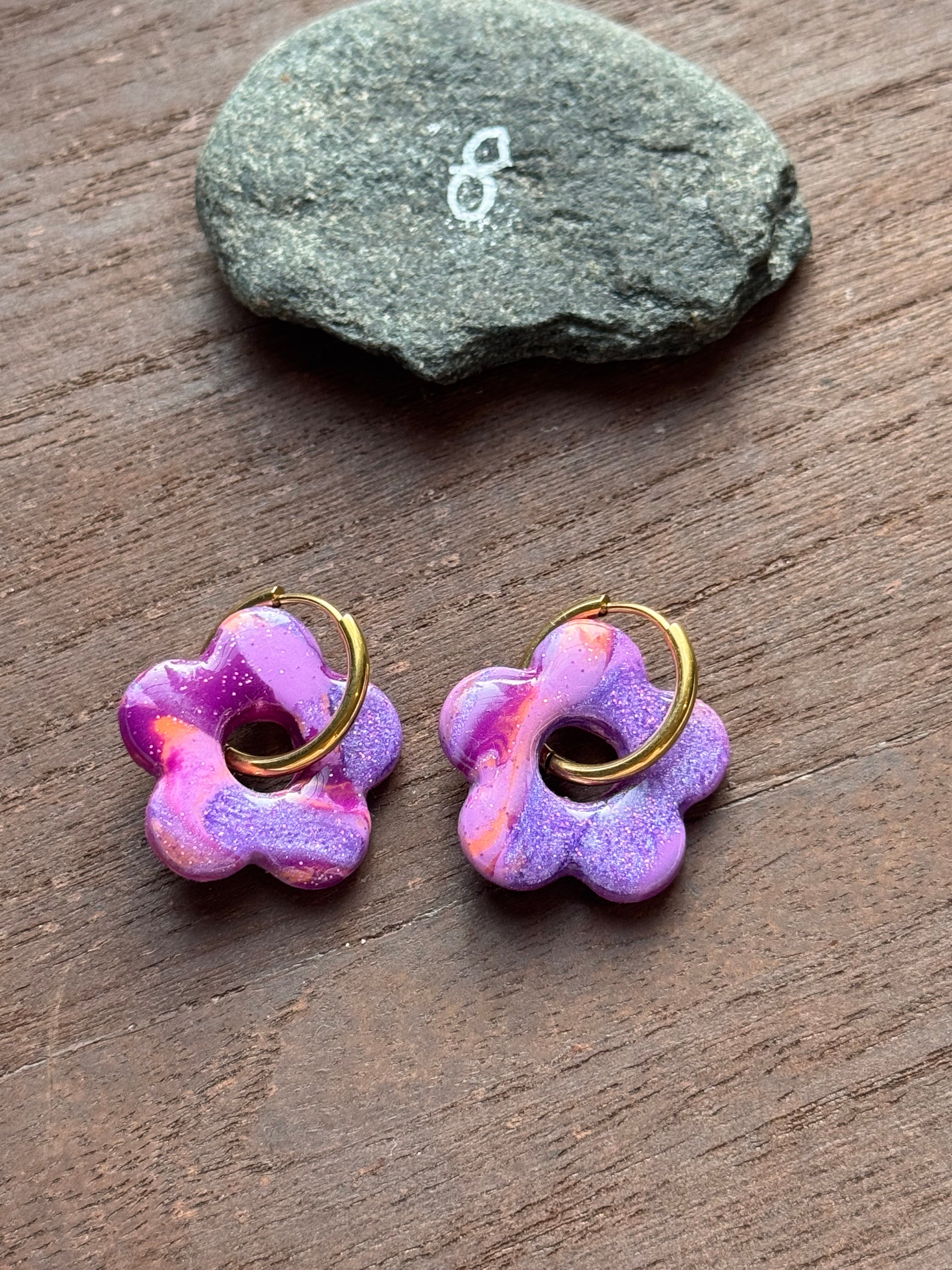 Lilas Sauvage 💜 (pampilles interchangeable avec ou sans créoles)