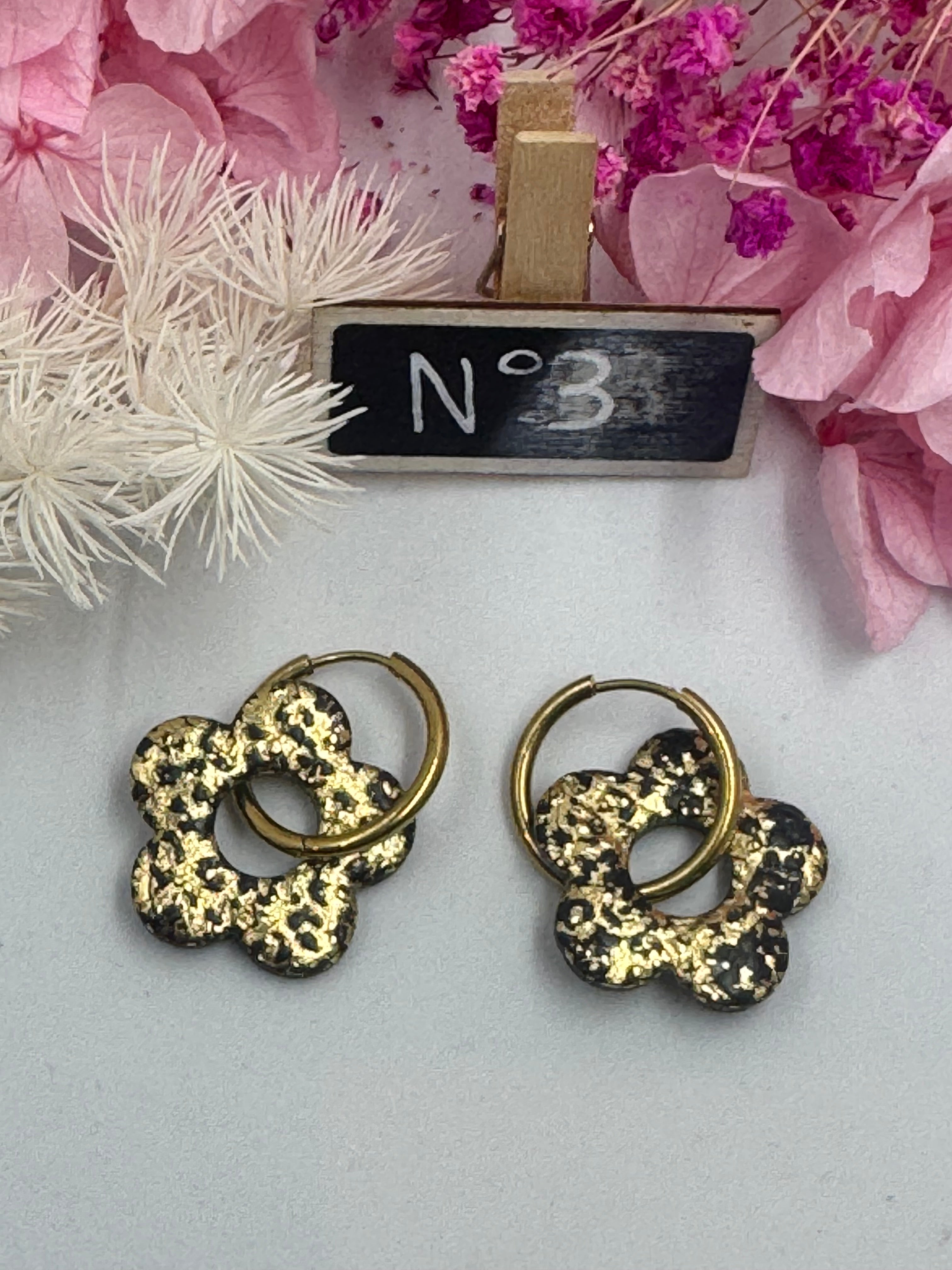 Black & Gold ( pampilles interchangeable avec ou sans créoles)