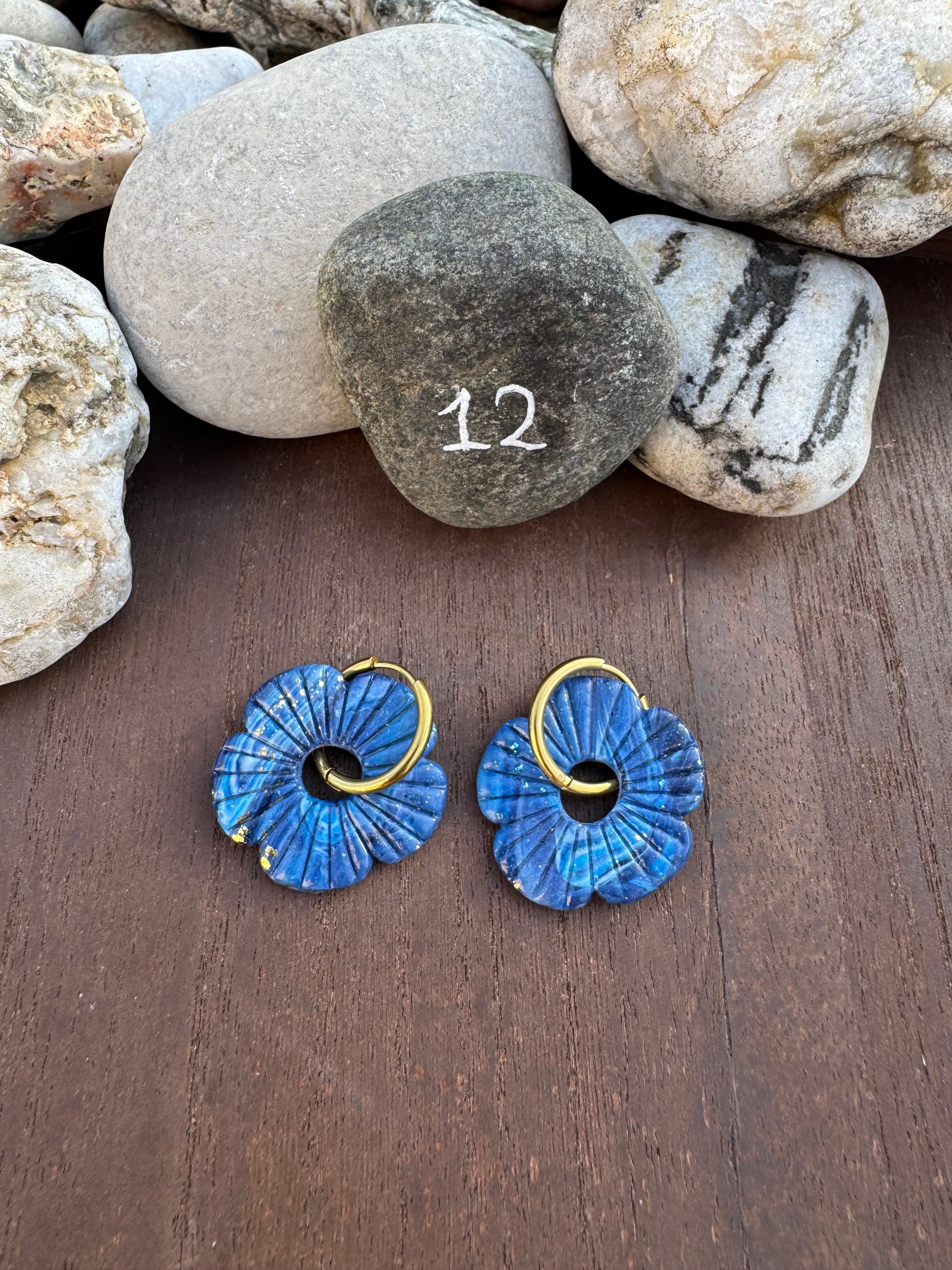 Blue Mood ( pampilles interchangeable avec ou sans créoles)