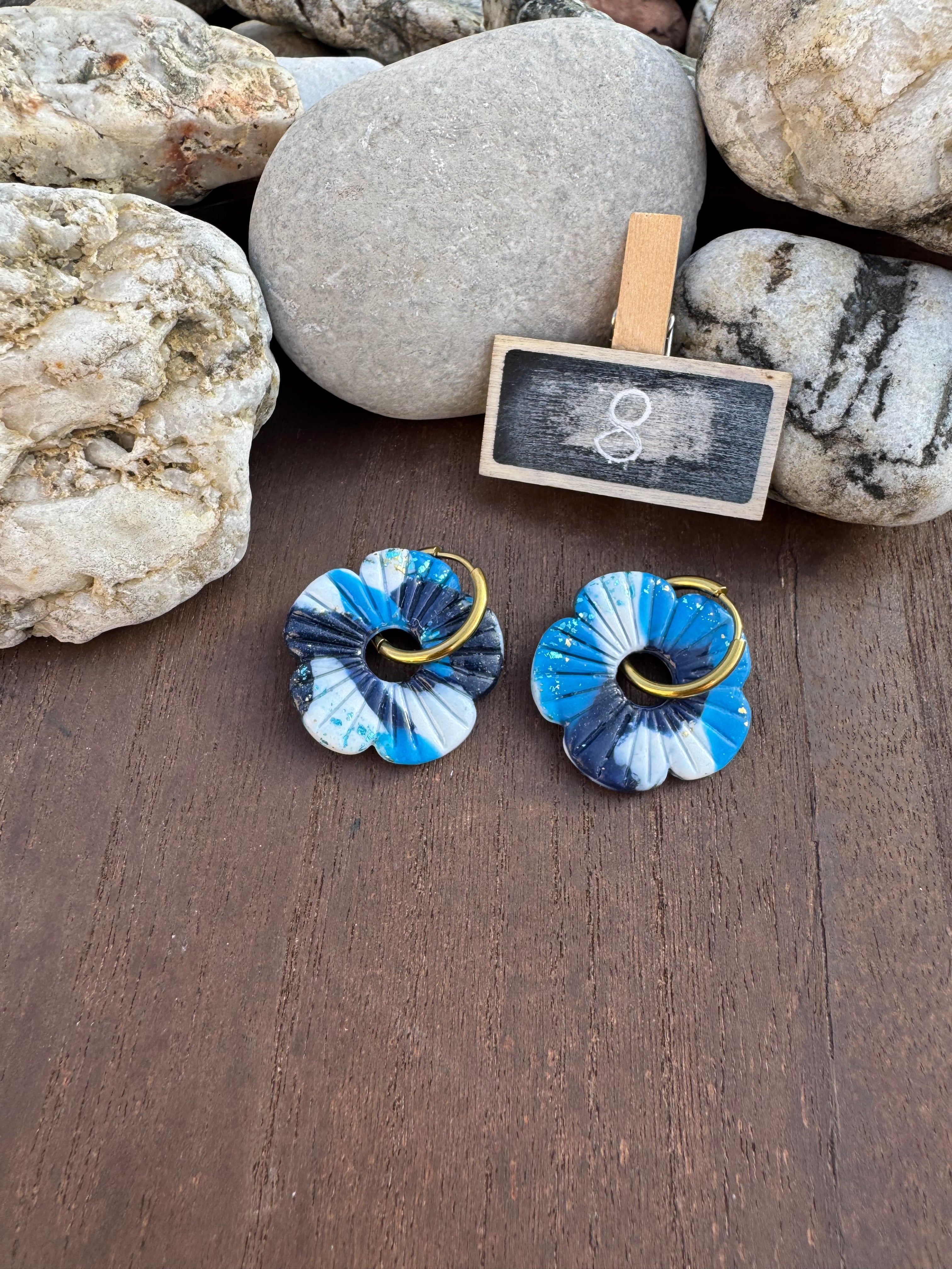 Blue Mood ( pampilles interchangeable avec ou sans créoles)