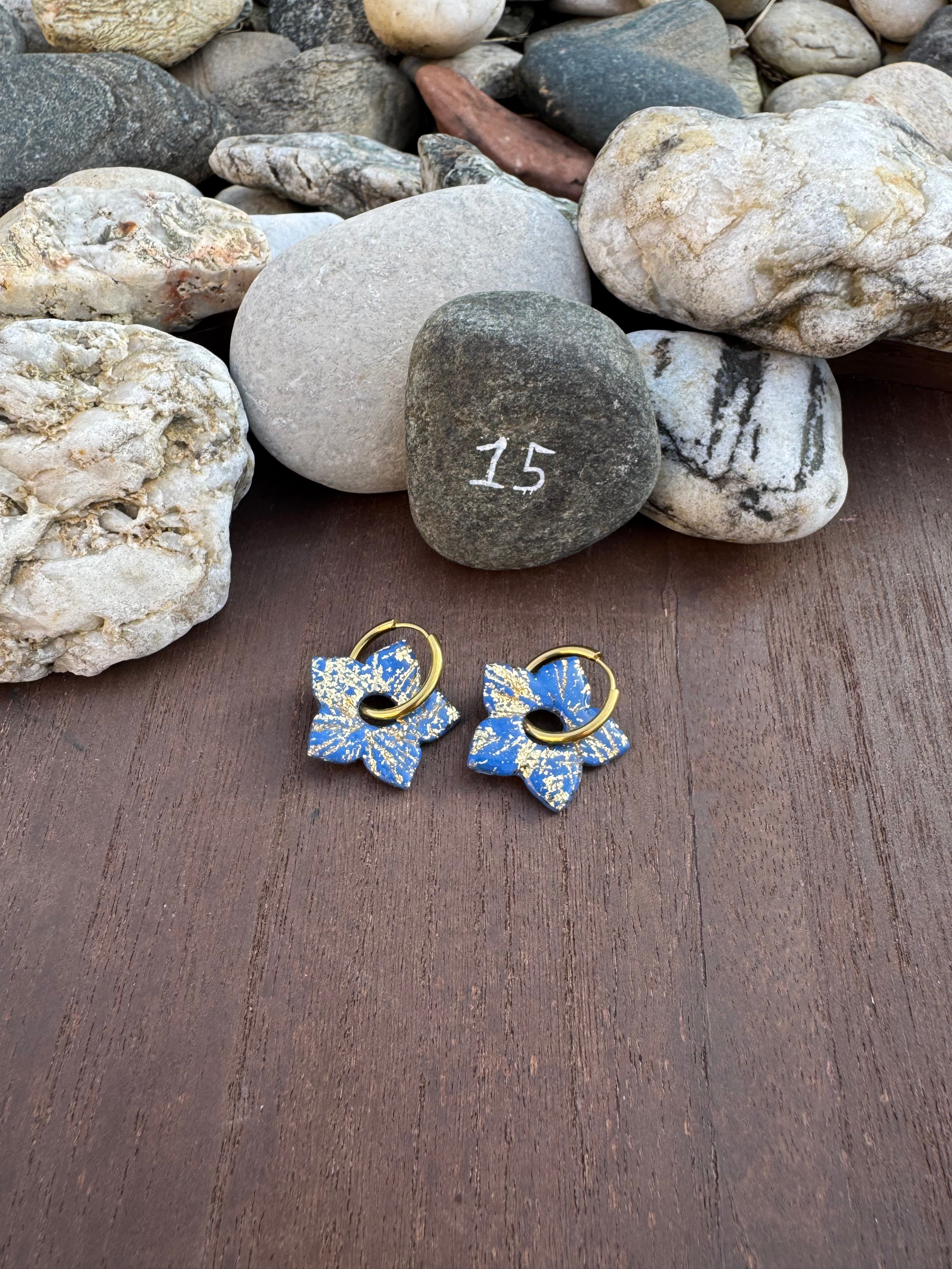 Blue Mood ( pampilles interchangeable avec ou sans créoles)